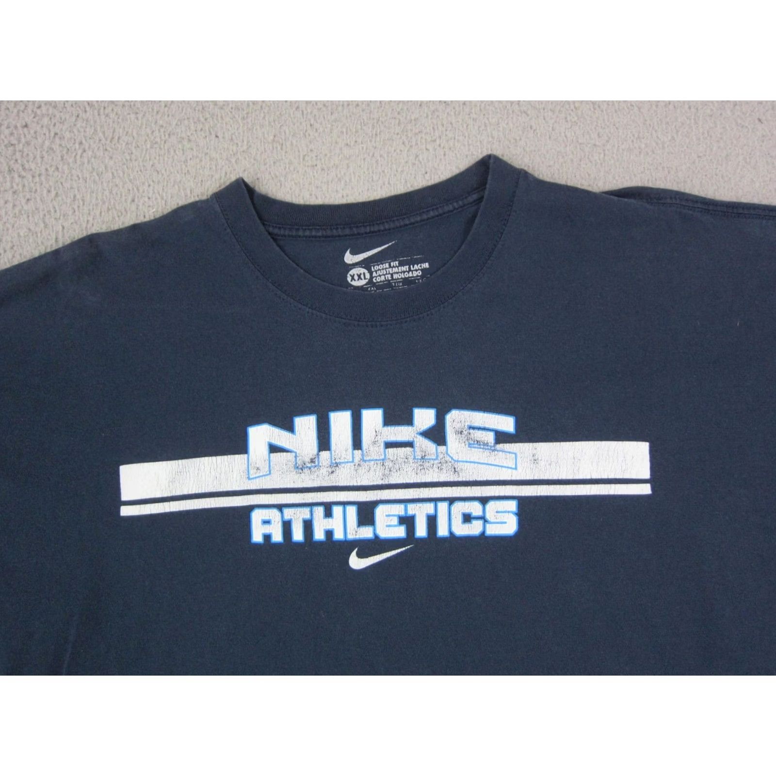 Nike VINTAGE Nike Shirt Mens 2XL Blue Short Sleeve T-Shirt Athletic Training Pullover Logo Sports Size US XXL / EU 58 / 5 - 2 Thumbnail