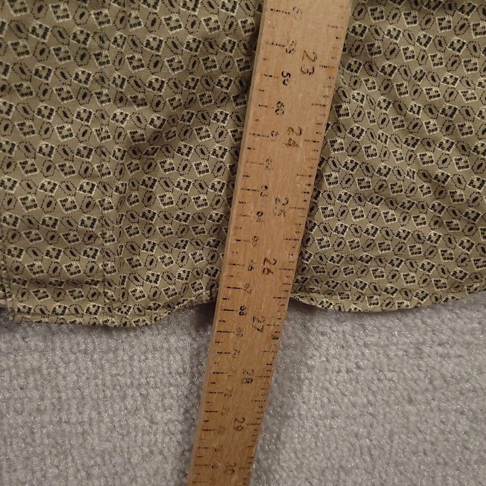 Vintage Natural Issue Shirt Mens L Green Geometric Button-Down Short Sleeve Cotton Size US L / EU 52-54 / 3 - 7 Thumbnail