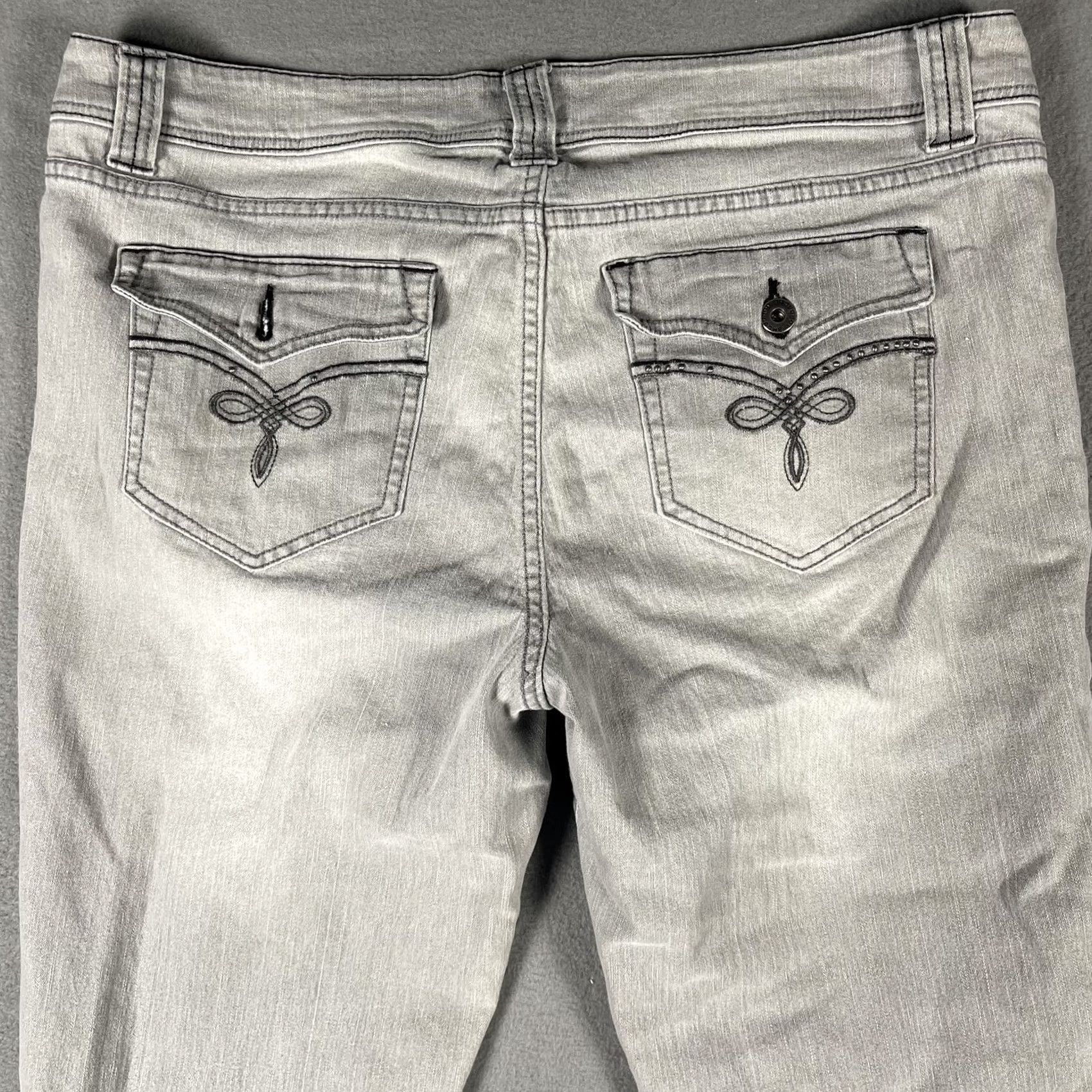 Jordache Jordache Jeans Womens 14 Gray Bootcut Stretch Embroidered Pocket Casual Pants Size 36" / US 14 / IT 50 - 4 Thumbnail