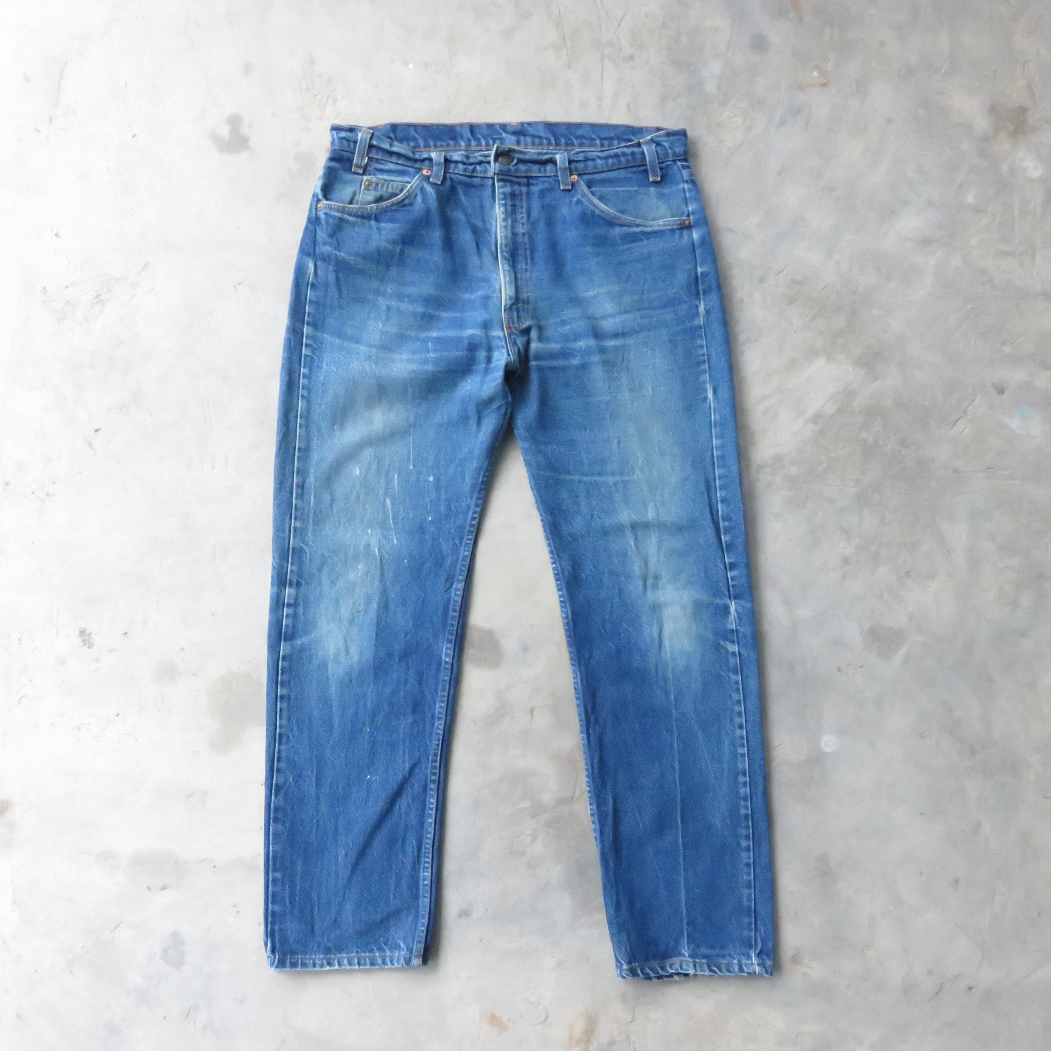 image of Vintage 80's Levis Orange Tab Light Wash Jeans in Blue, Men's (Size 38)