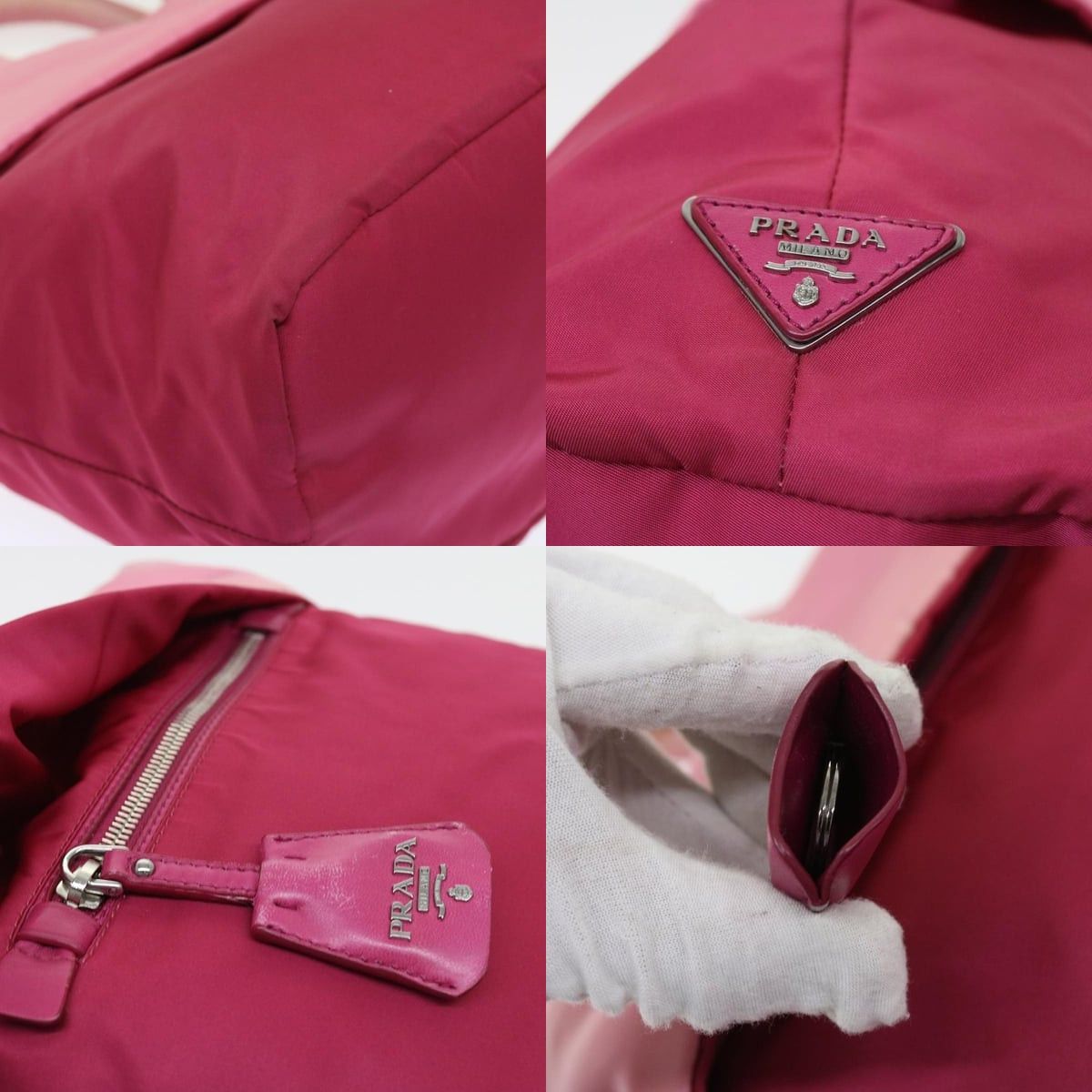 Prada PRADA Hand Bag Nylon Pink Size ONE SIZE - 11 Thumbnail