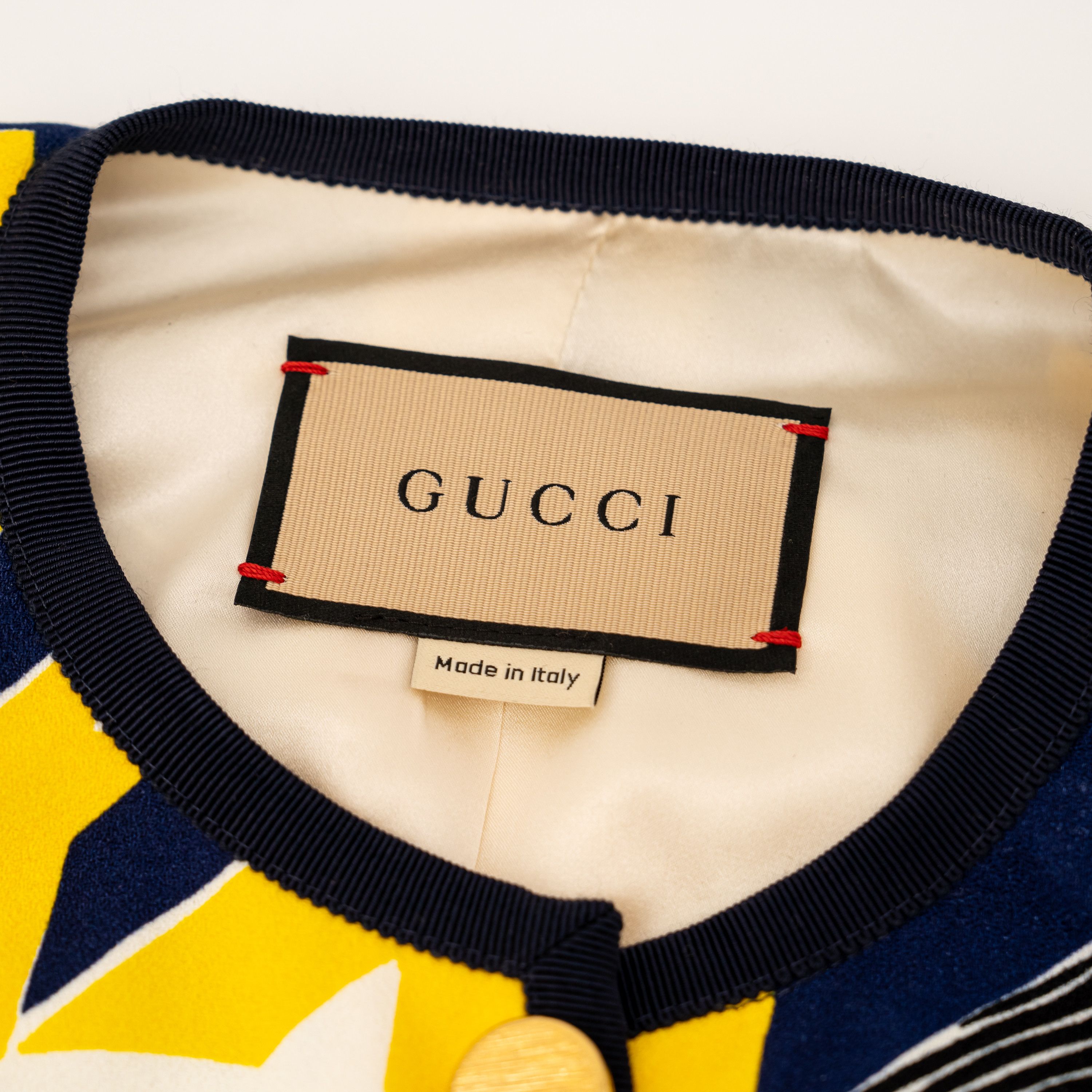 Gucci 40 S - Gucci Geometric Houndstooth Viscose Jacket Yellow Size S / US 4 / IT 40 - 8 Thumbnail