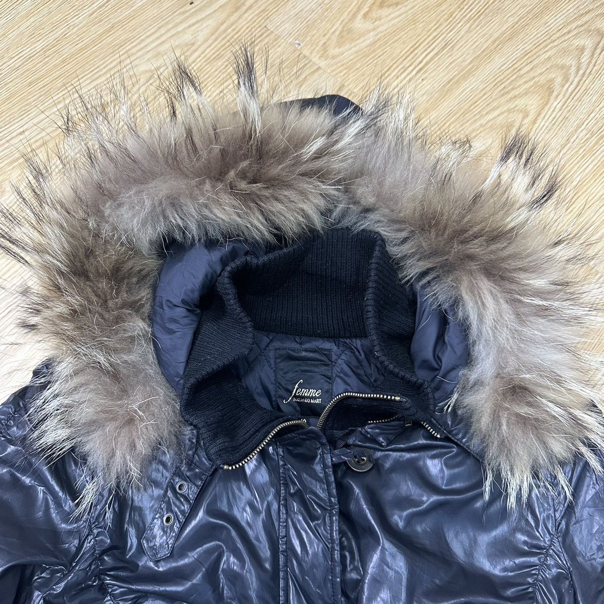 Tornado Mart Tornado Mart Femme Down Fur Wax Jacket Z160 Size M / US 6-8 / IT 42-44 - 3 Thumbnail