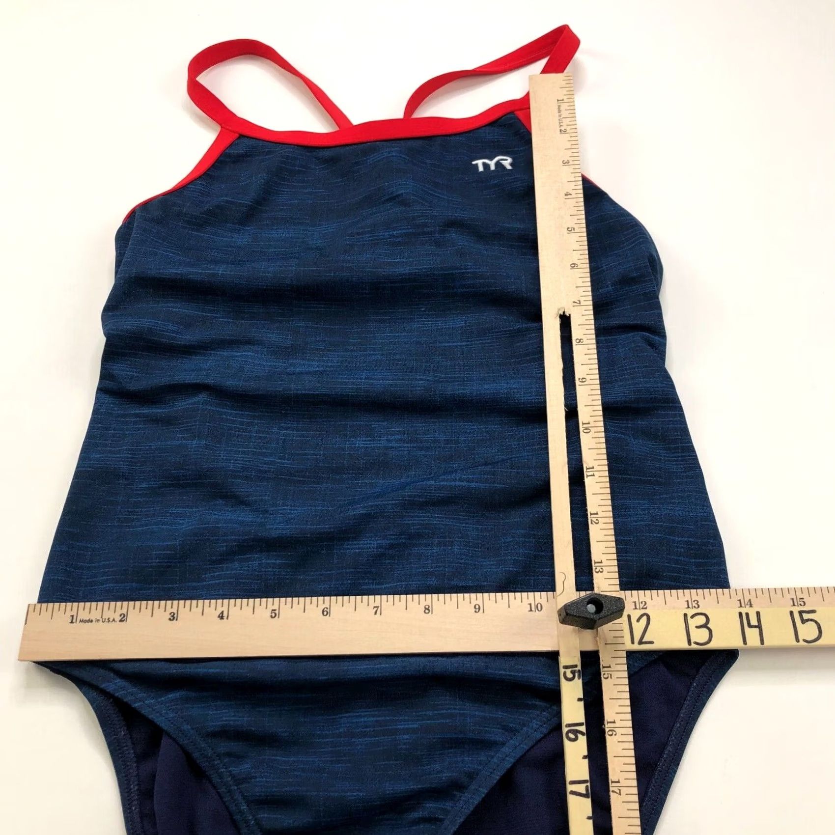 Vintage TYR One Piece Sport Racerback Swimming Blue Woman One Size Regular Solid Pattern Size ONE SIZE - 7 Thumbnail