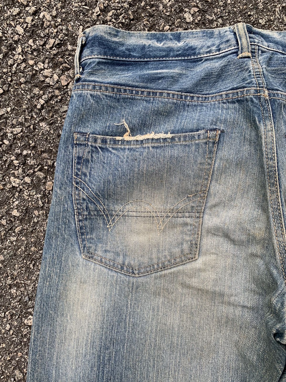 Kapital Edwin Selvedge 505Z Mudwash Distressed Denim Size US 37 - 17 Thumbnail