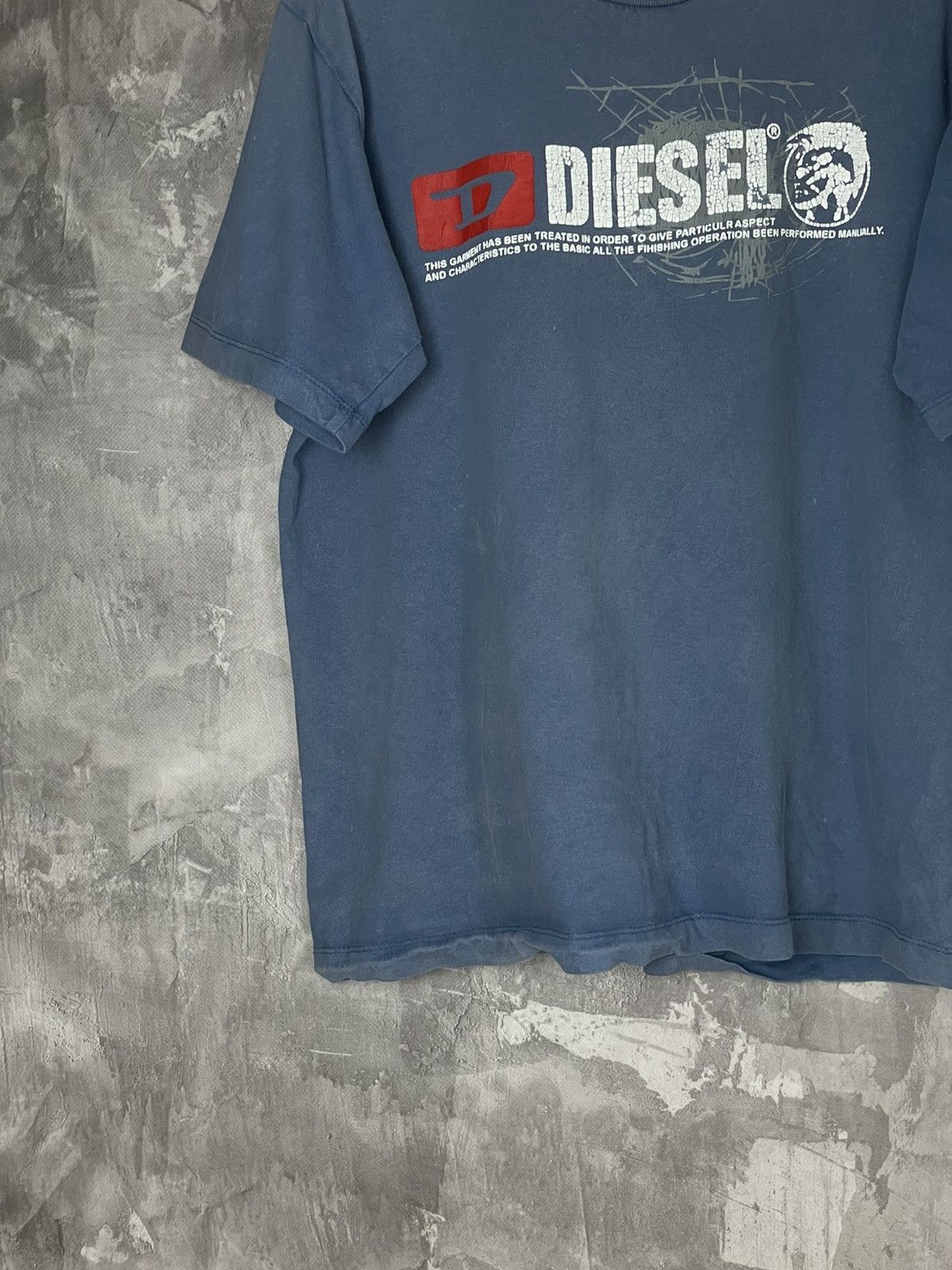 Diesel Diesel Big Logo Print Blue Faded Hype T-Shirt Y2K Vintage Size US M / EU 48-50 / 2 - 6 Thumbnail