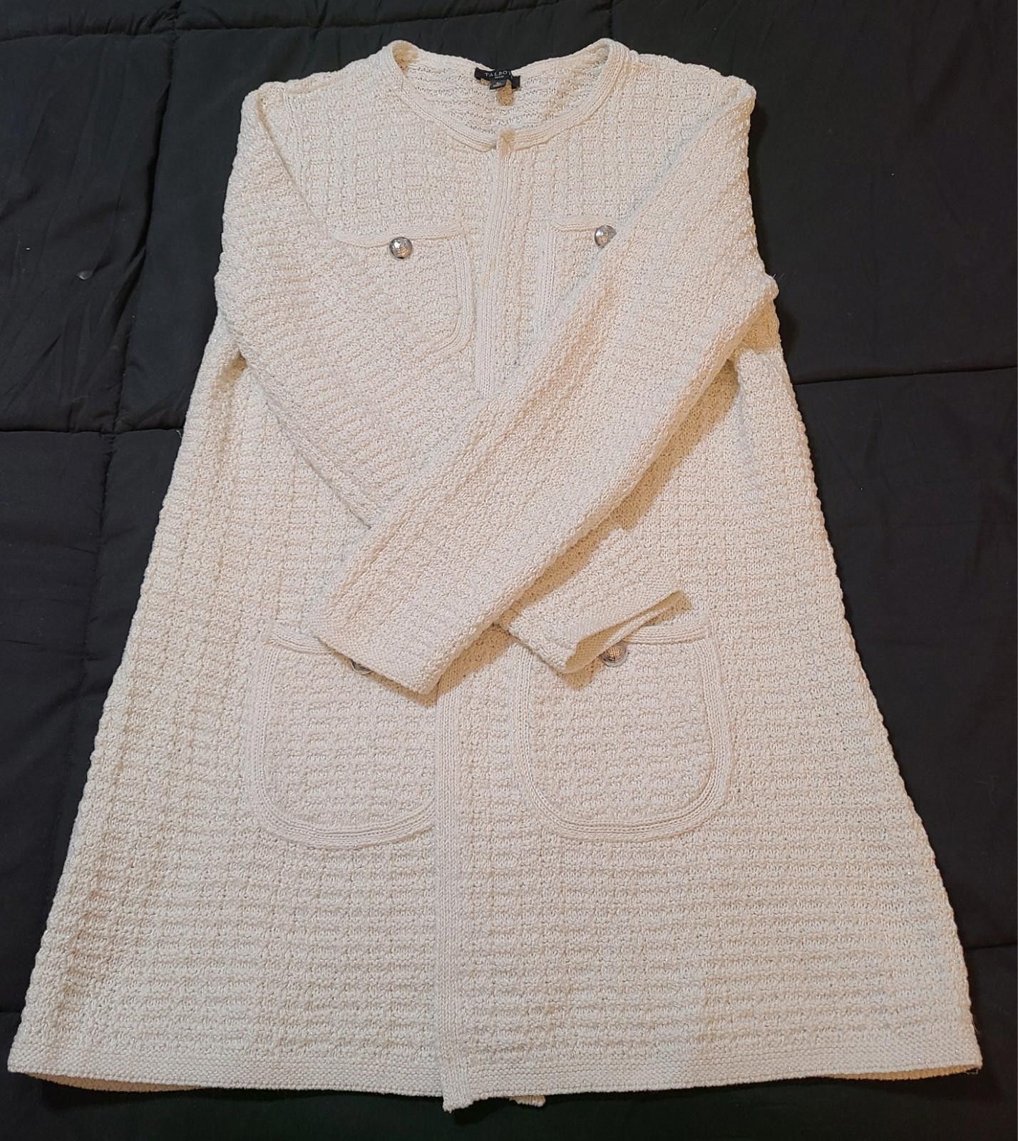 Designer Talbots Textured Knit Coatigan Women's Size SP Oversized Size M / US 6-8 / IT 42-44 - 3 Thumbnail
