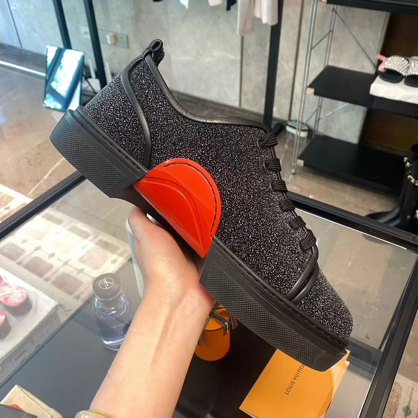 Christian Louboutin CL Crystal Black Skate Shoes 41.5 99 New Size US 8.5 / EU 41-42 - 5 Thumbnail