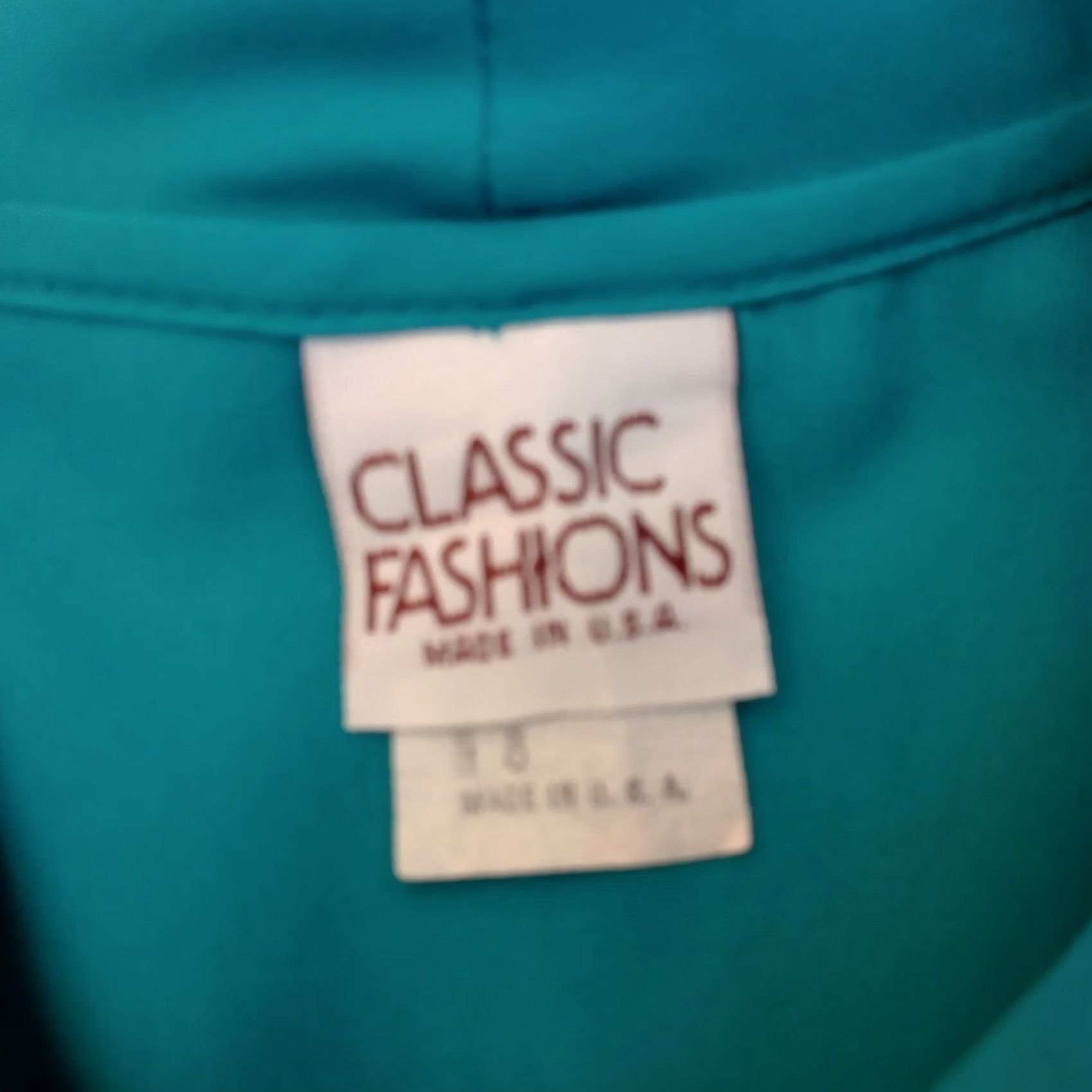 Vintage VINTAGE Classic Fashions Blouse Women Size 8 Teal Tie Neck Long Sleeve Button Up Ballon Sleeve Blue/Green Regular Womens Size M / US 6-8 / IT 42-44 - 5 Thumbnail