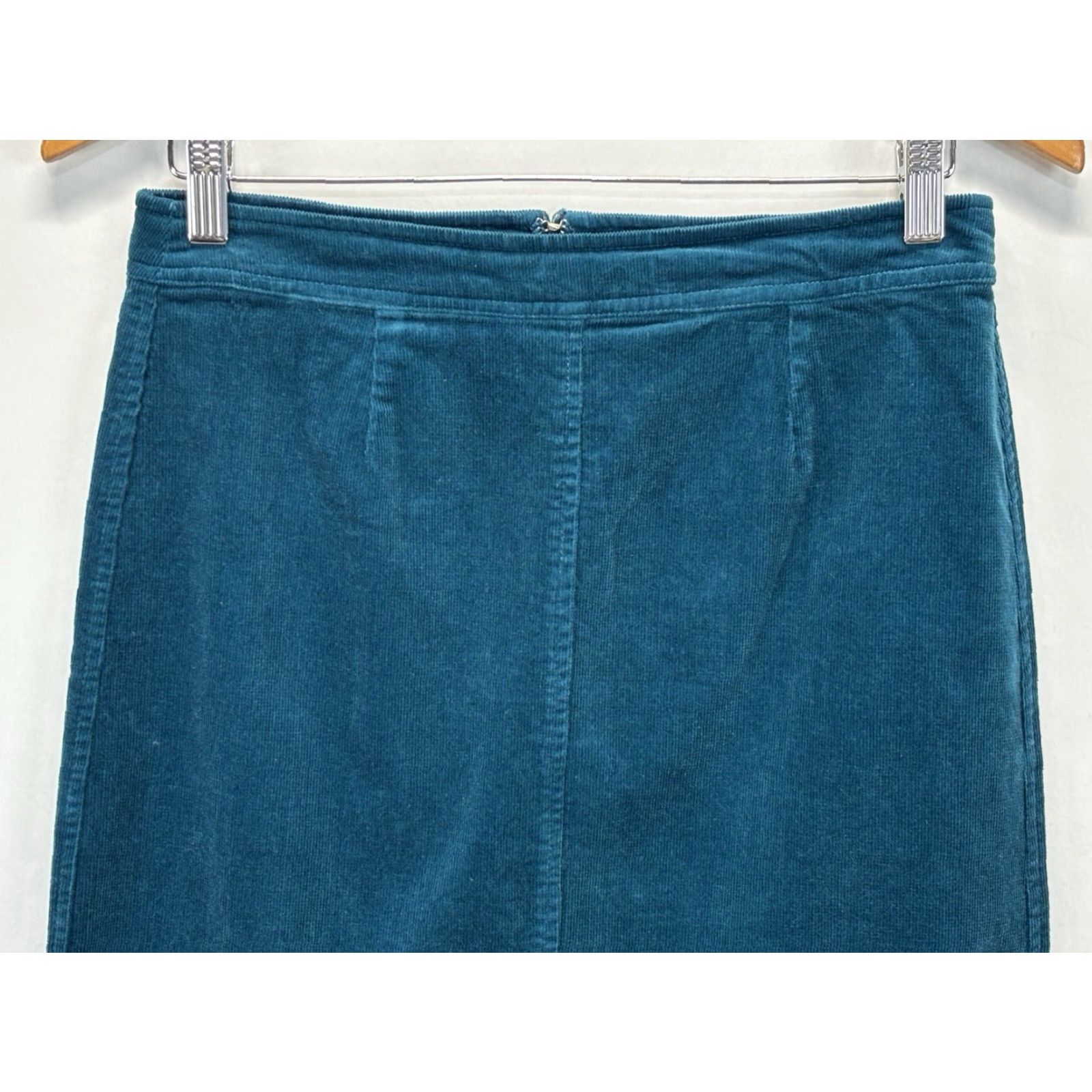 Vintage VINTAGE Chadwick's Corduroy Midi Skirt Women 4 Blue 90s Slit Pencil Womens Size 27" / US 4 / IT 40 - 2 Thumbnail