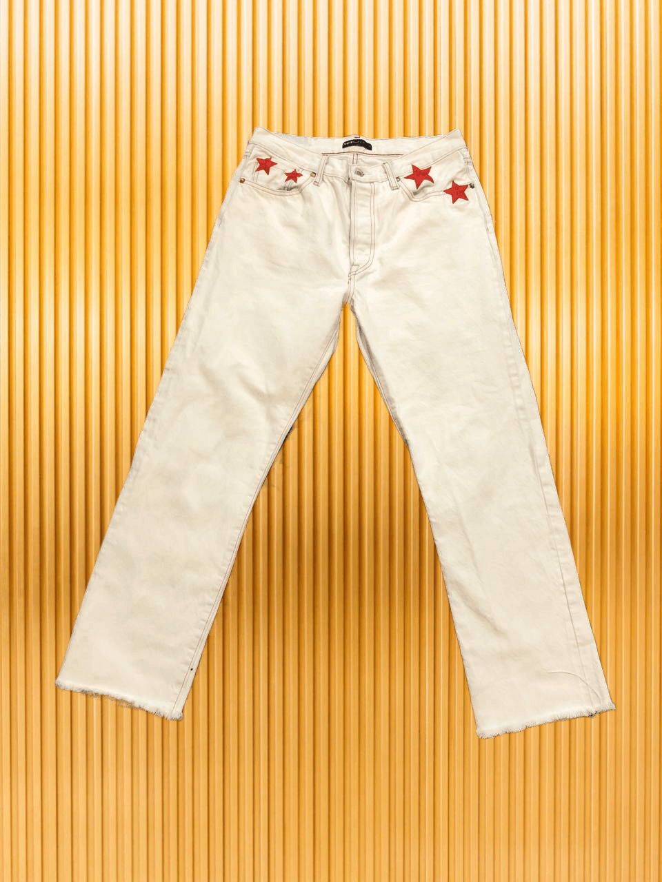 Levi's Vintage white print stars jeans Levi's 501 original Y2K Size 28" / US 6 / IT 42 - 1 Thumbnail