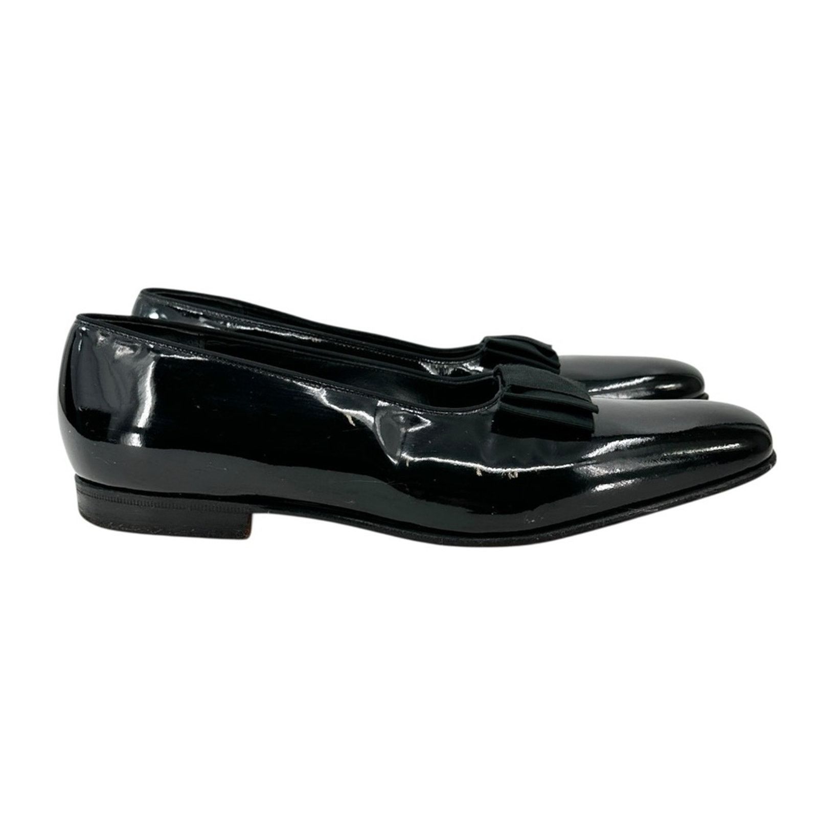 Church's Black Patent Leather Opera Bow Dress Shoes Slip On Loafers Size US 9.5 / EU 42-43 - 2 Thumbnail