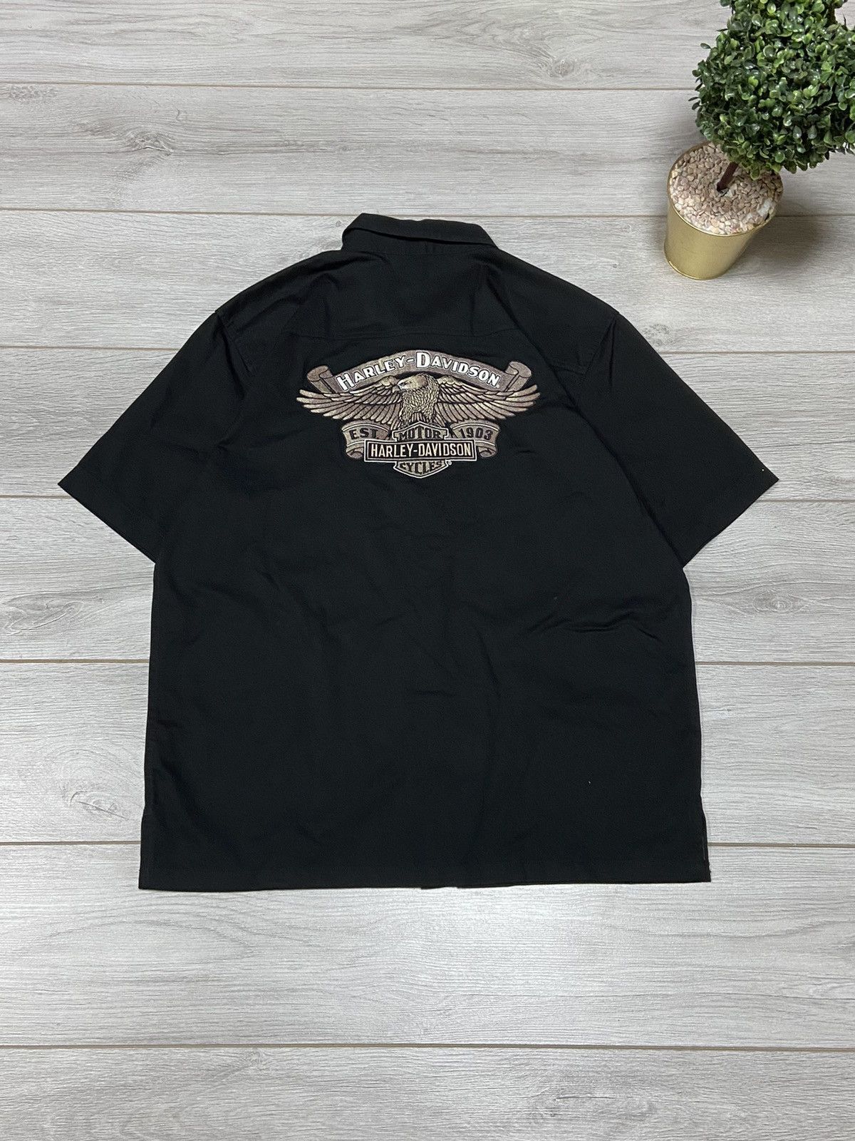 Harley Davidson Harley Davidson eagle 🦅 vintage big logo shirt buttons Size US L / EU 52-54 / 3 - 1 Thumbnail