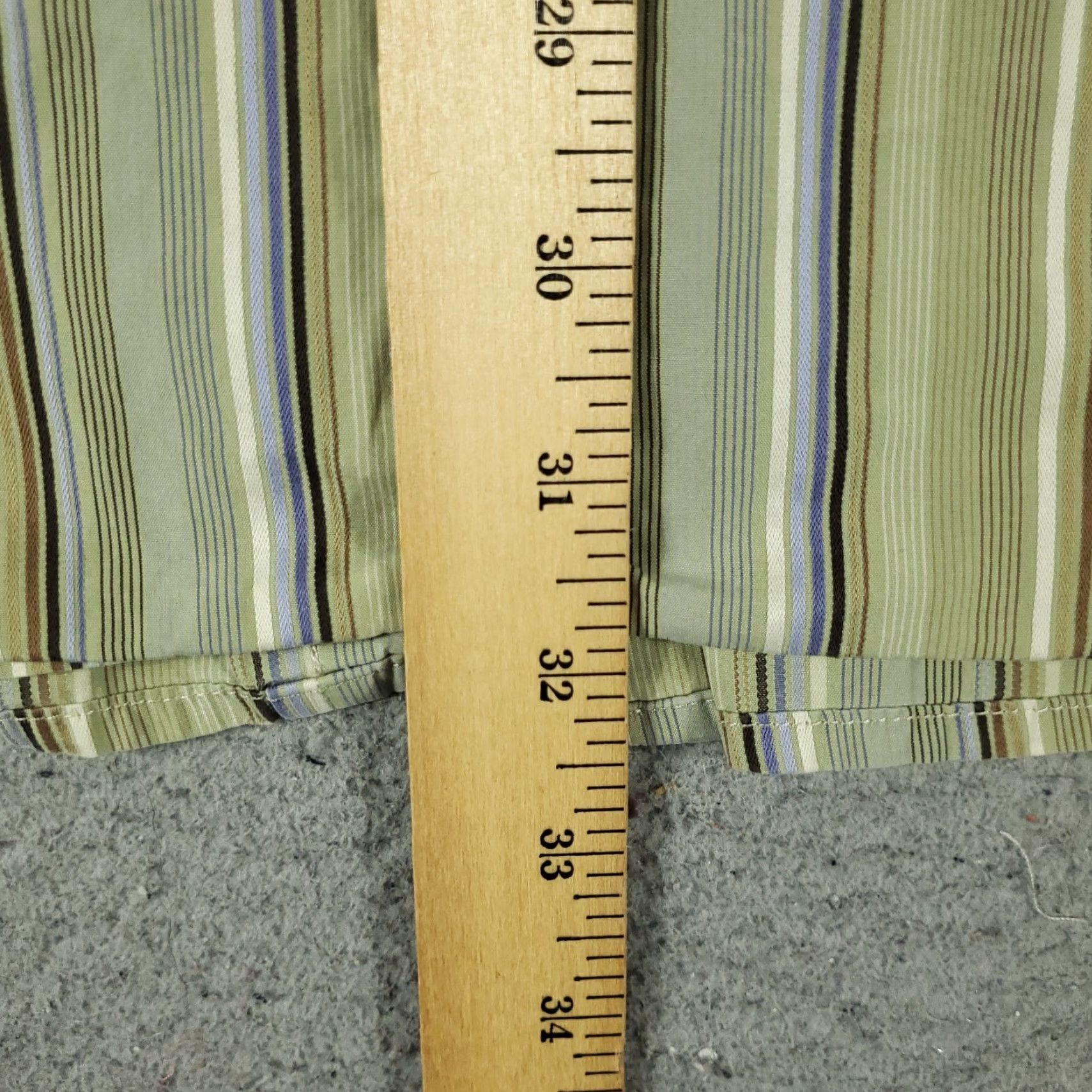 Faconnable Façonnable Green Striped Button-Up Shirt 2XLT Long Sleeve Casual Mens Size US XXL / EU 58 / 5 - 4 Thumbnail