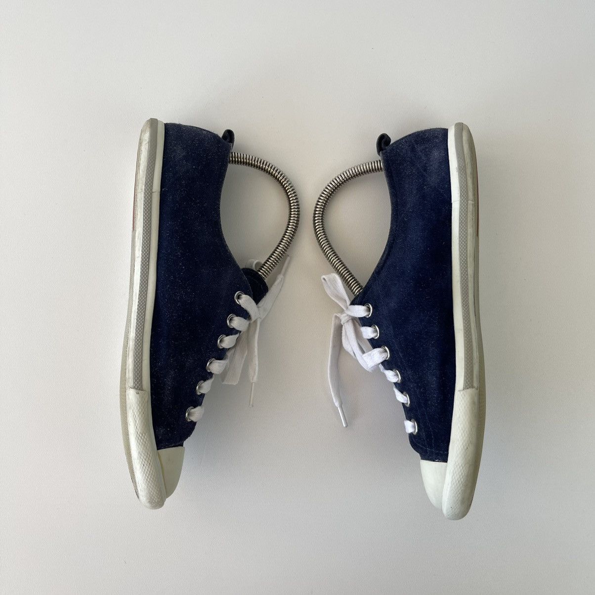 Prada Prada Sport Lace-Up Trainers Leather Sneakers Blue 3E4739 Size US 5.5 / EU 38 - 7 Thumbnail