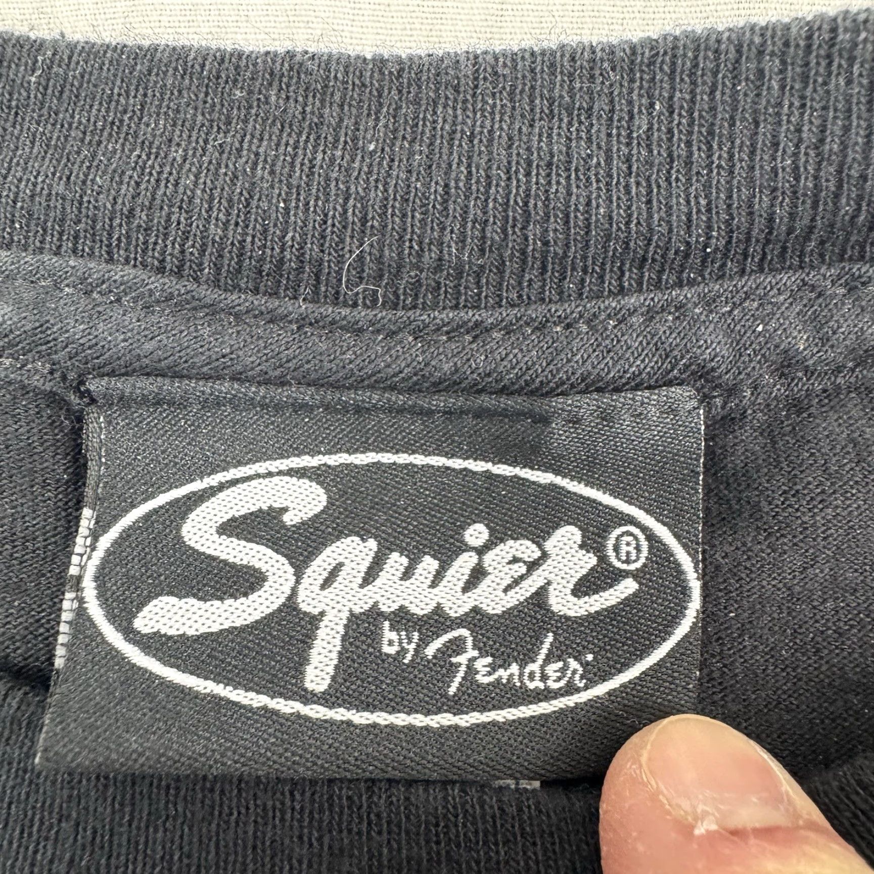 Fender VINTAGE Fender Squier T Shirt Men Adult Medium Black Cotton Short Sleeve Crew Neck Music Band Rock And Roll 90s Womens Mens Boys Girls? Size US M / EU 48-50 / 2 - 6 Thumbnail
