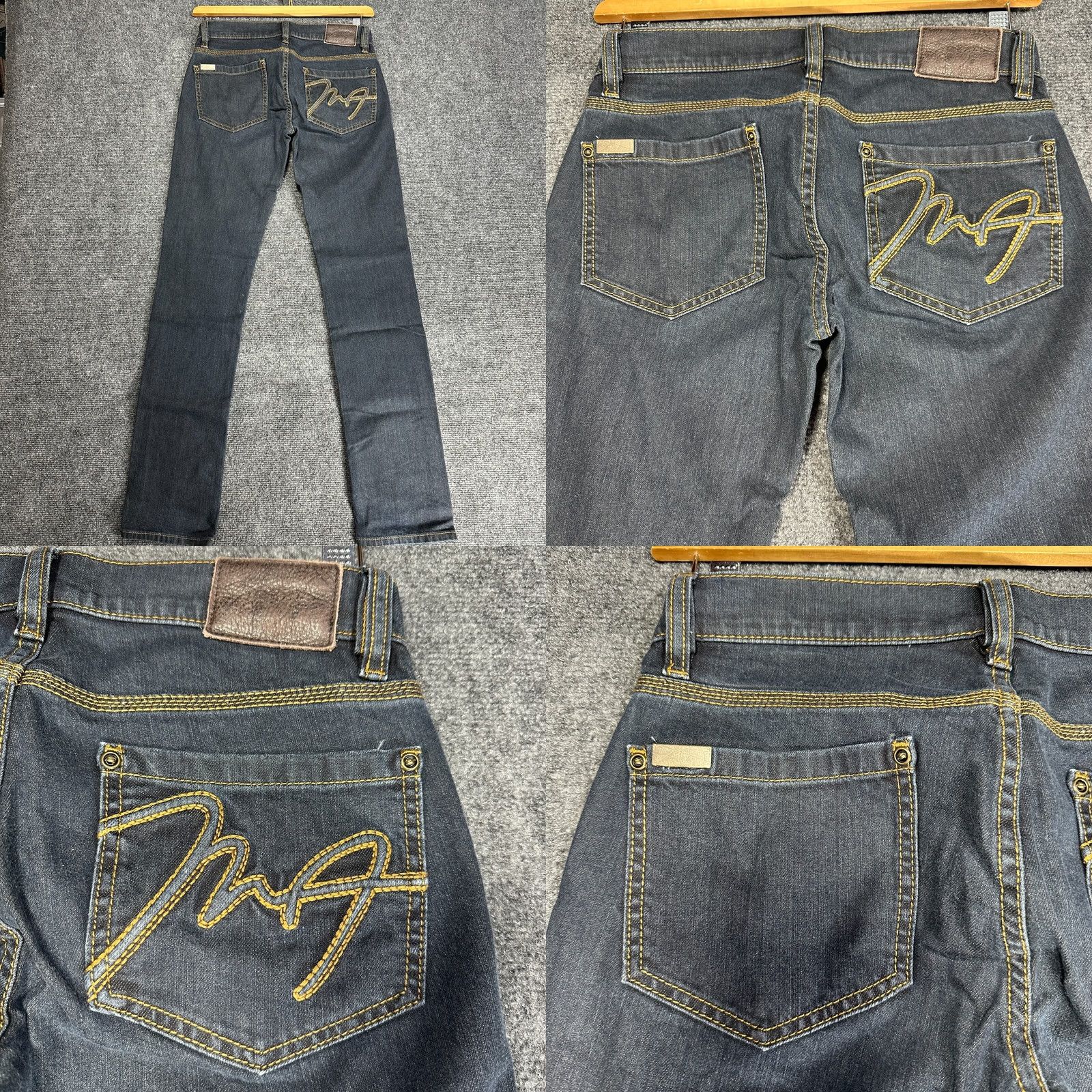 Bcbgmaxazria Max Azria Jeans Womens 27 Straight Leg Dark Wash Cotton Stretch Pockets Size 27" / US 4 / IT 40 - 8 Thumbnail