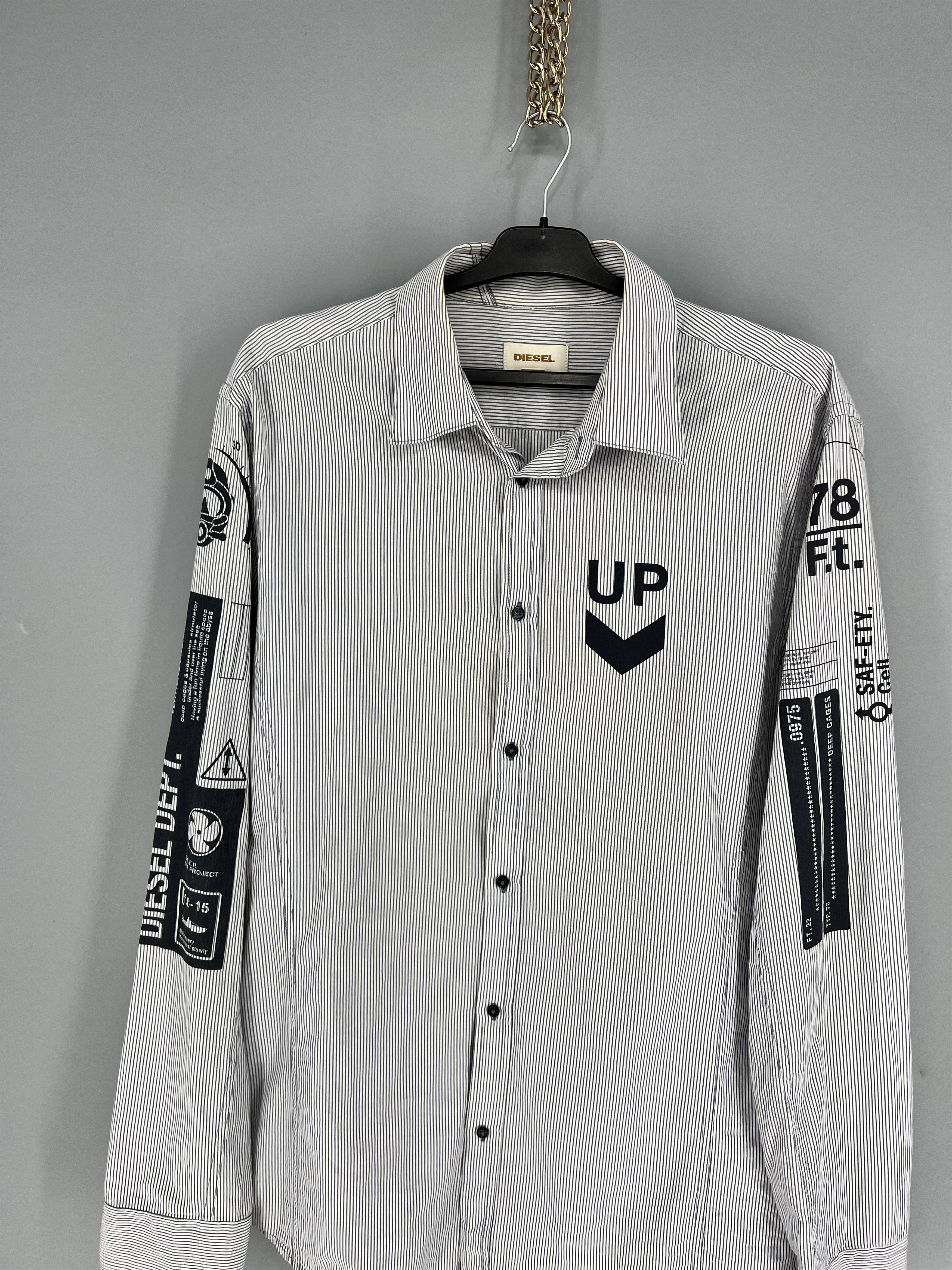Diesel RARE Diesel DEPT. LIQUID SPACE Striped Button UpShirt SZ XXL Size US XXL / EU 58 / 5 - 6 Thumbnail