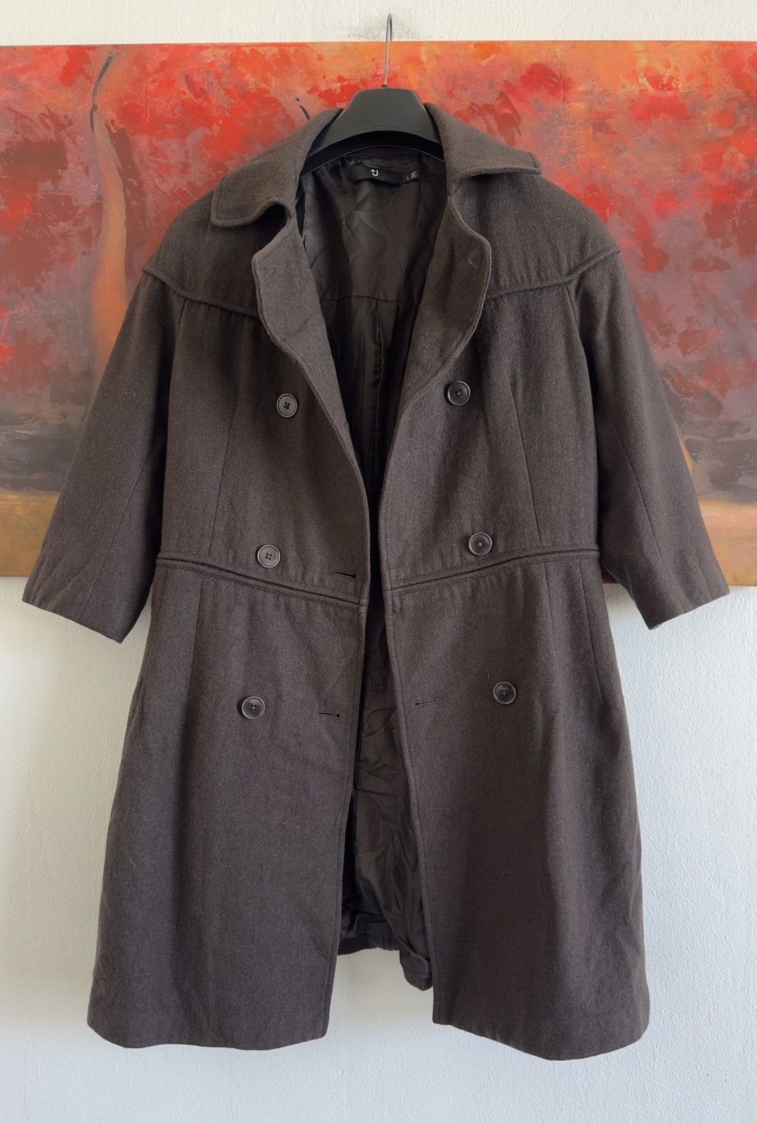 Jil Sander Jil Sender x Uniqlo Wool Brown Short Sleeve Coat Size L Size L / US 10 / IT 46 - 2 Thumbnail