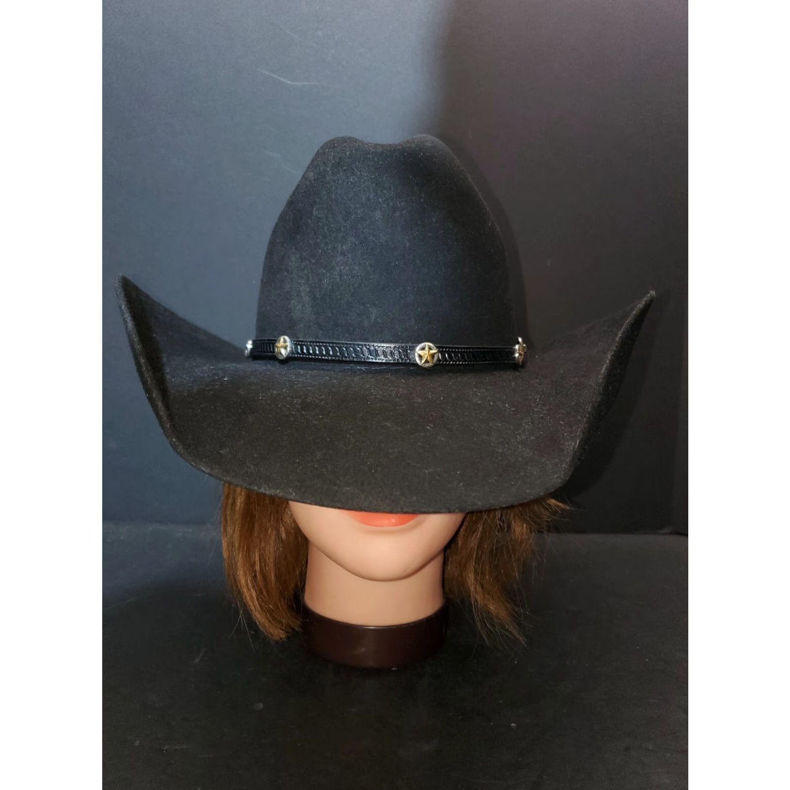 Vintage VINTAGE Larry Mahan’s Signature 3X Premium Beaver Cowboy Western Hat Size 7 Aged Black Mens Size ONE SIZE - 7 Thumbnail