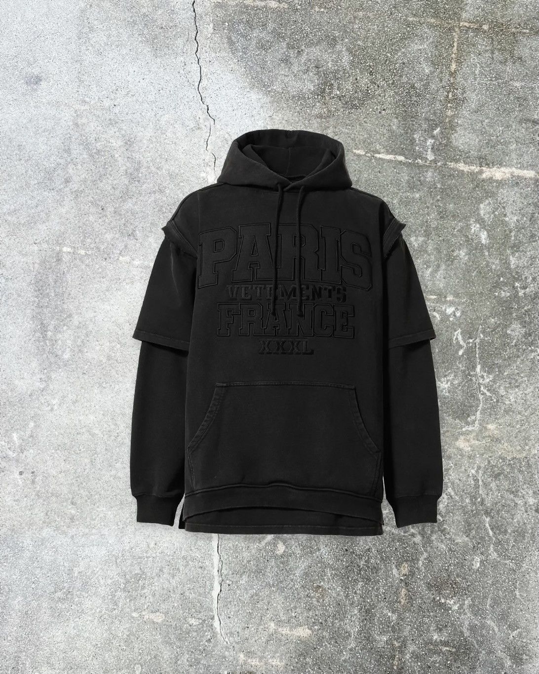image of Vetements Xxxl Paris Logo Hoodie in Black, Men's (Size Large)