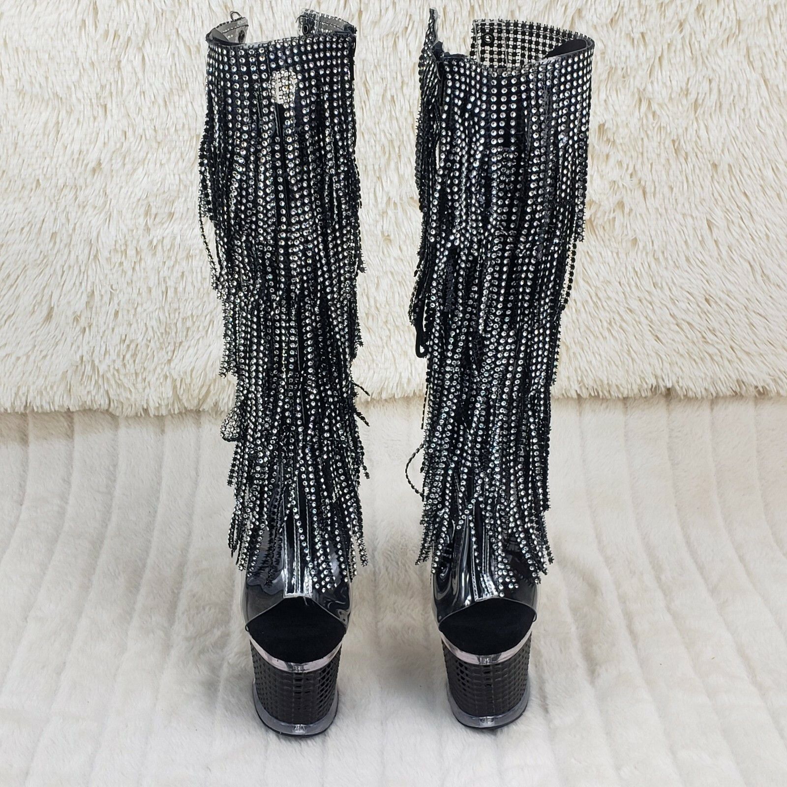 Other Spectator 2017 Black Fringe Platform 7" High Heel Fringe Kne Size US 7 / IT 37 - 2 Thumbnail