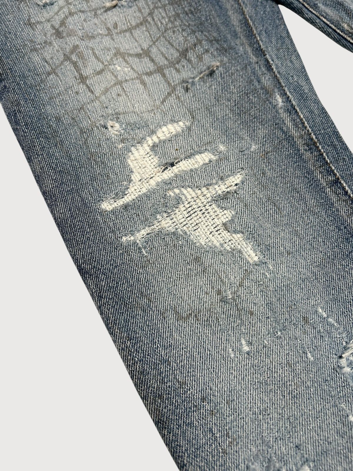 Saint Laurent Paris 2016 Repaired Croc Print Denim Size US 30 / EU 46 - 6 Thumbnail