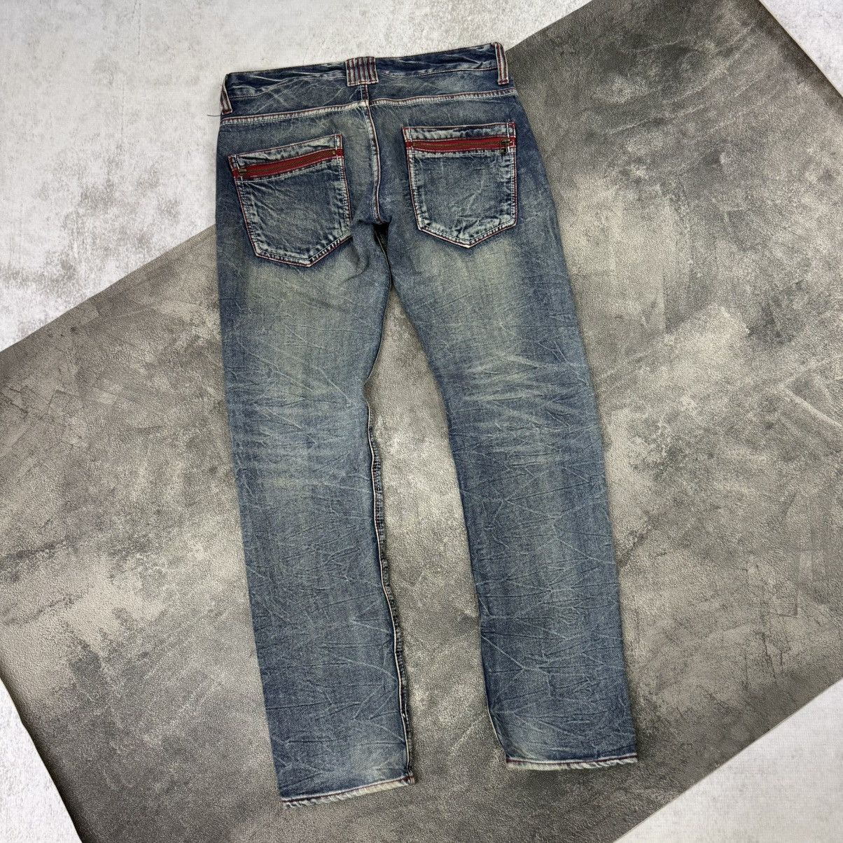 Japanese Brand Jack Serika punk artist riot light wash denim jeans Size US 34 / EU 50 - 2 Thumbnail
