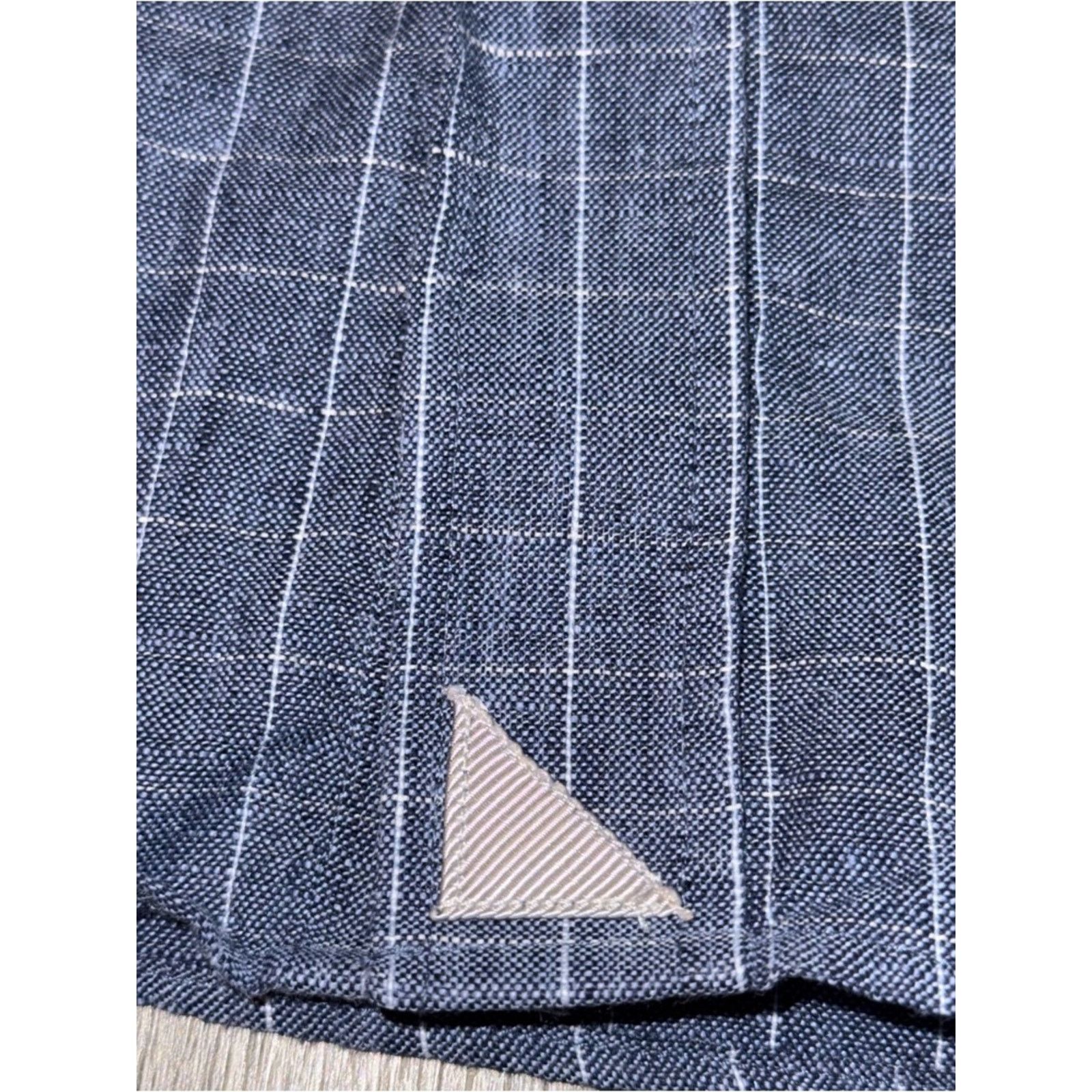 UNTUCKit UNTUCKit Linen Blue Windowpane Button Down Shirt Size XL Size US XL / EU 56 / 4 - 4 Thumbnail