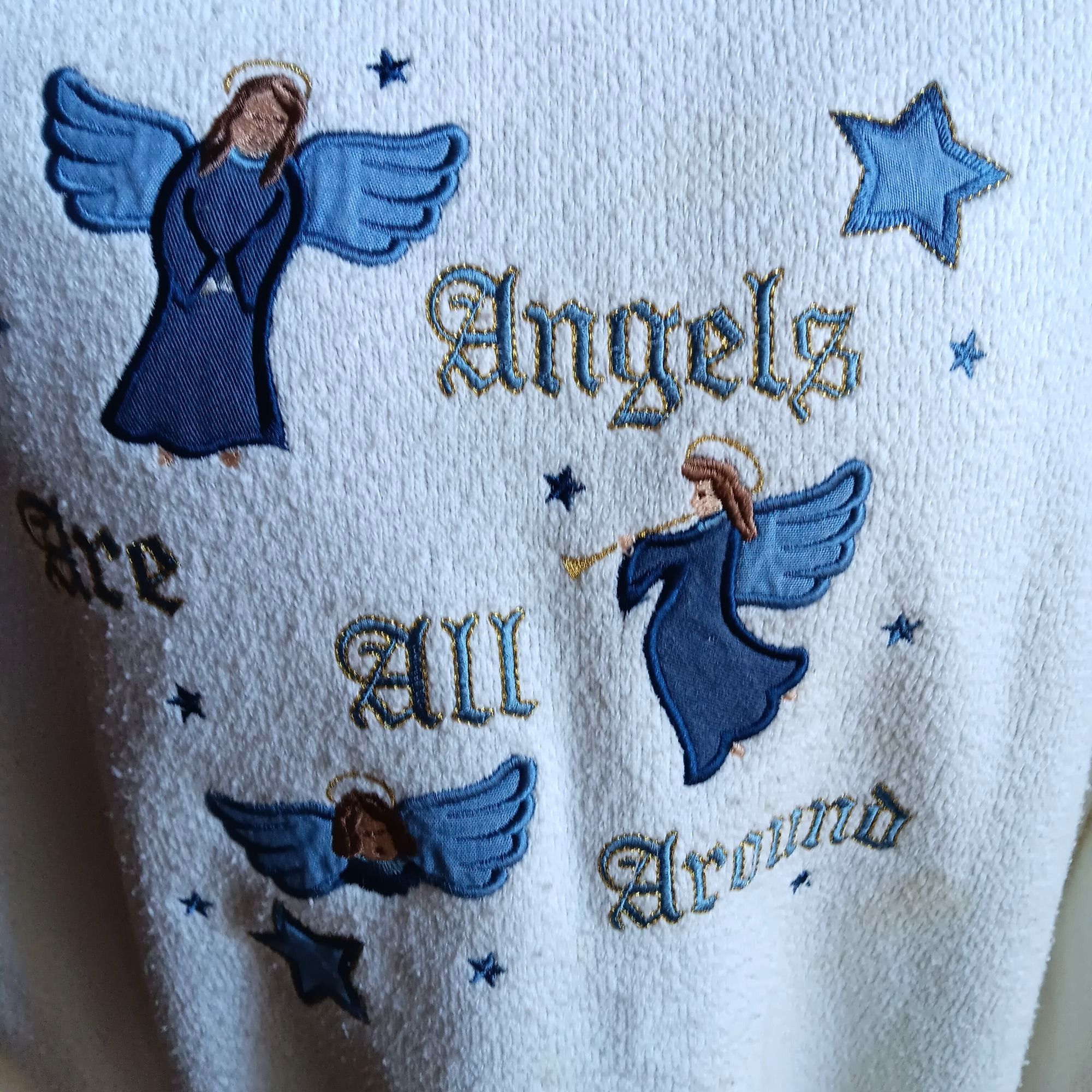 Vintage CottageCore Vintage Women's Sweatshirt XL Embroidered Angels Size XL / US 12-14 / IT 48-50 - 1 Thumbnail
