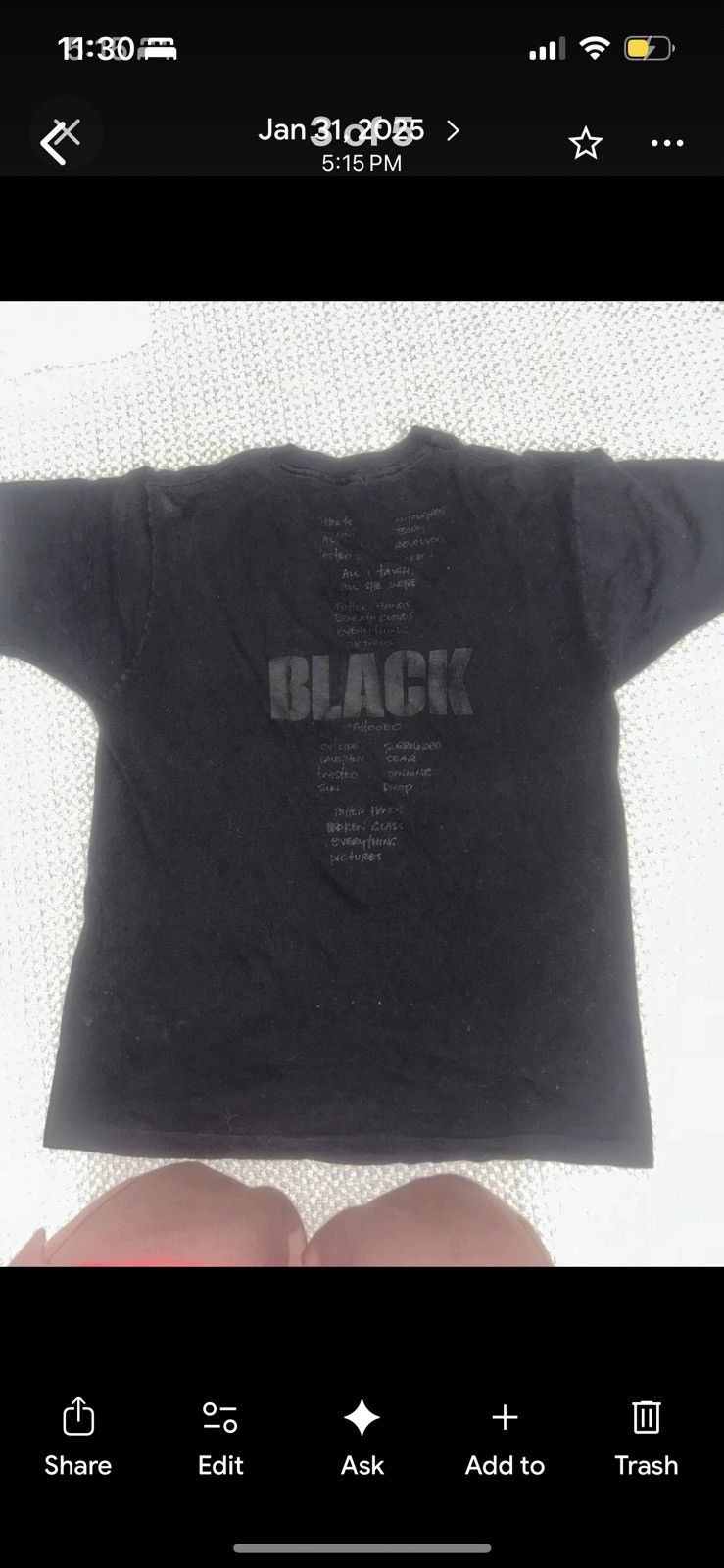 Fruit Of The Loom Pearl jam black promo tee 90s Size US XL / EU 56 / 4 - 4 Thumbnail