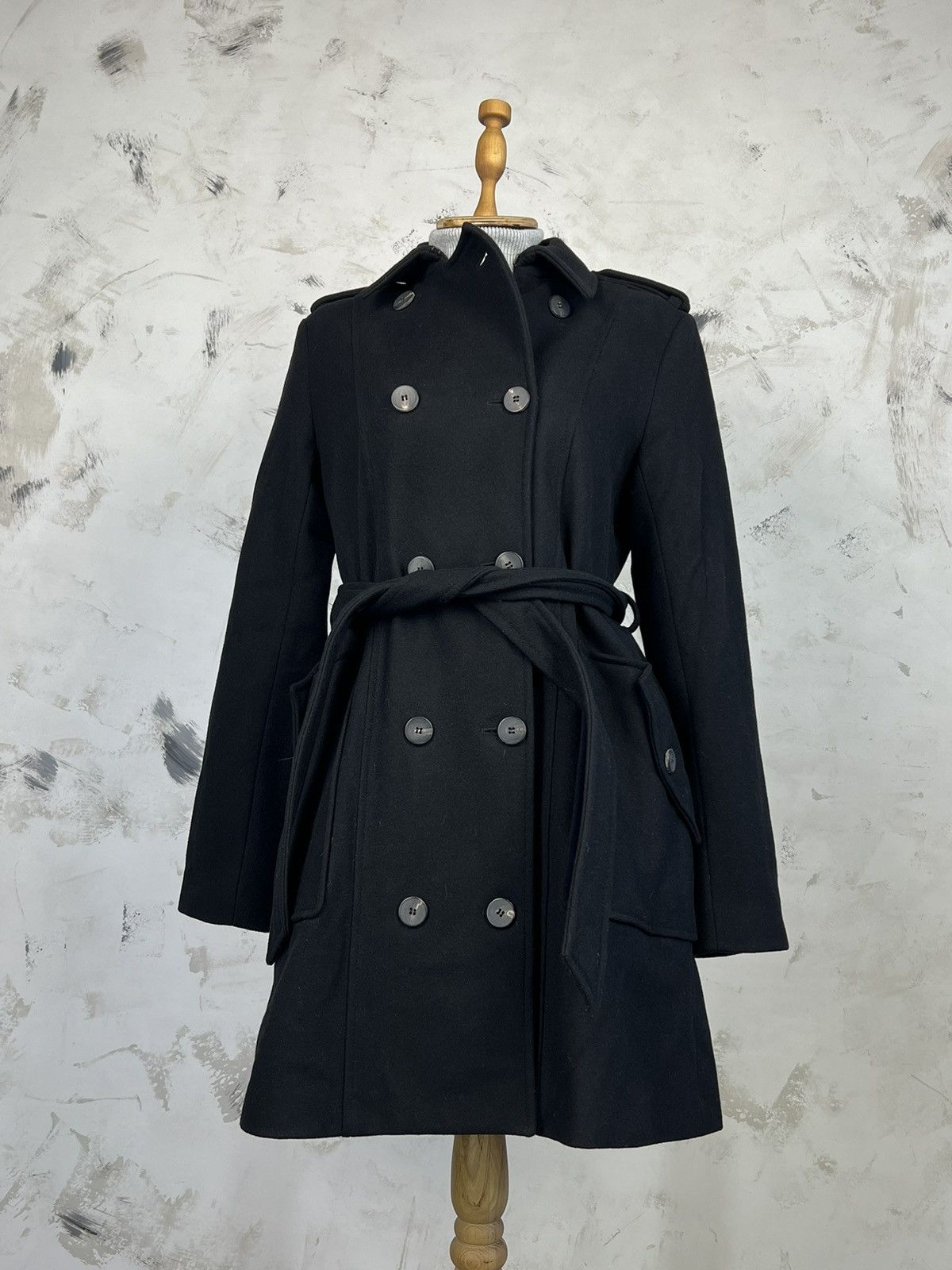 Allsaints AllSaints Wool Double Breasted Belted Coat Size 8 M - L Size M / US 6-8 / IT 42-44 - 2 Thumbnail
