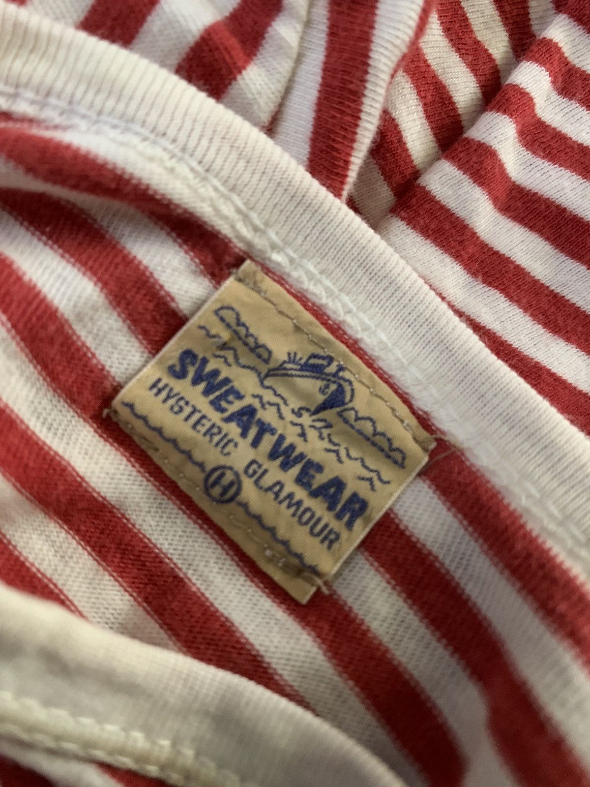 Hysteric Glamour 💥Vtg 90s Hysteric Glamour Sweat Wear Grunge Stripe Shirt Size US M / EU 48-50 / 2 - 7 Thumbnail