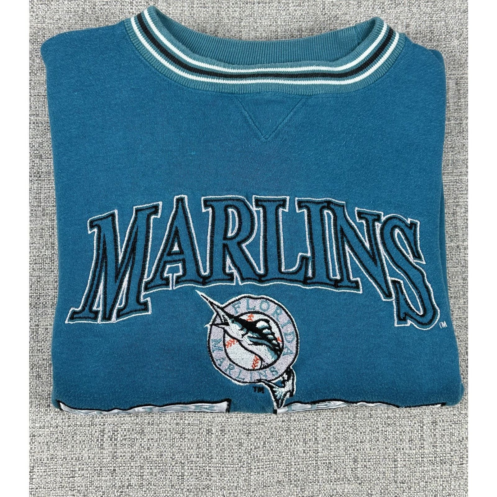 Logo Athletic Florida Marlins Sweatshirt Sz XL Blue MLB Logo Athletic 90s Size US XL / EU 56 / 4 - 15 Thumbnail