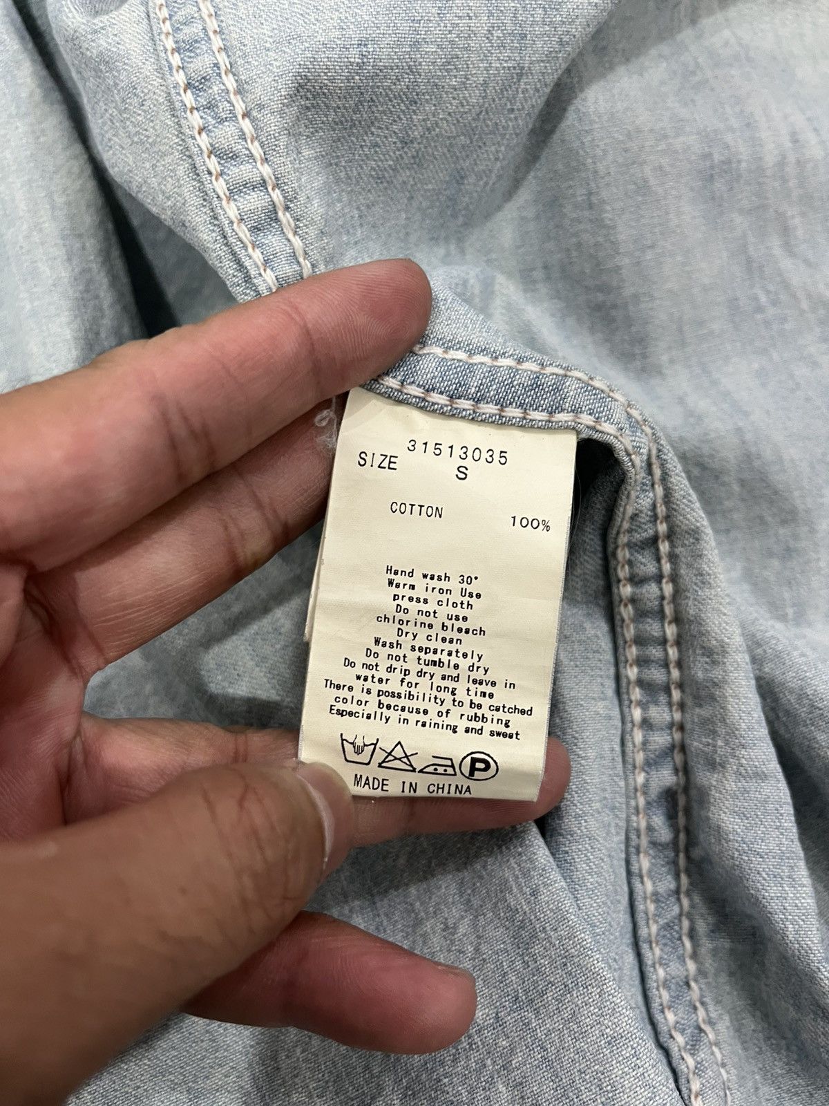 If Six Was Nine × Japanese Brand × Le Grande Bleu (L.G.B.) Goa denim shirt stone button Size US S / EU 44-46 / 1 - 6 Thumbnail