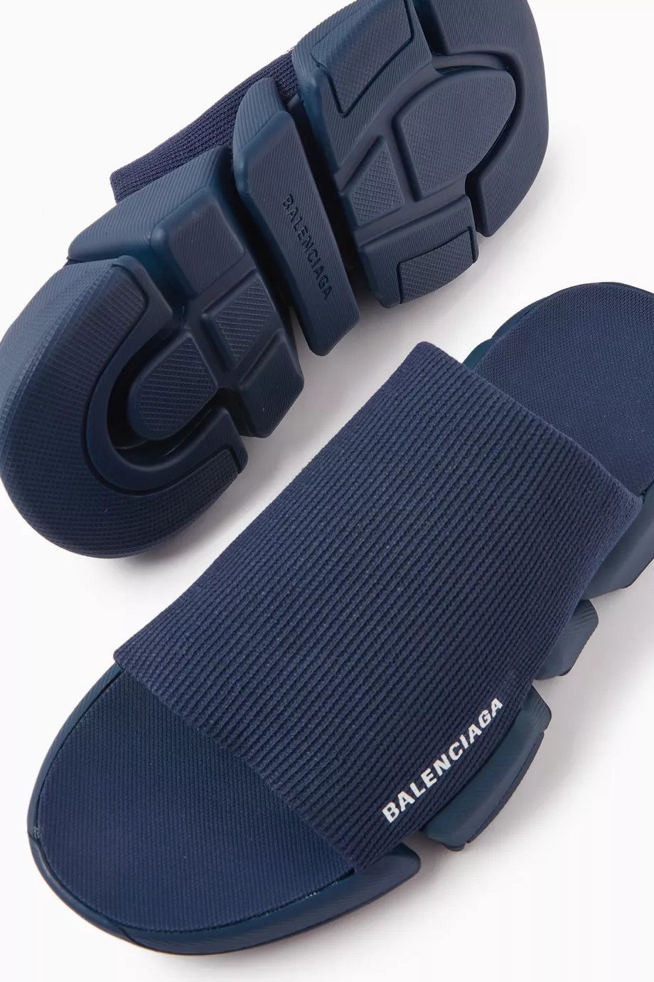 Balenciaga o1in1g0924 Speed 2.0 Recycled Knit Slide Sandal in Navy Size US 6 / EU 39 - 4 Thumbnail