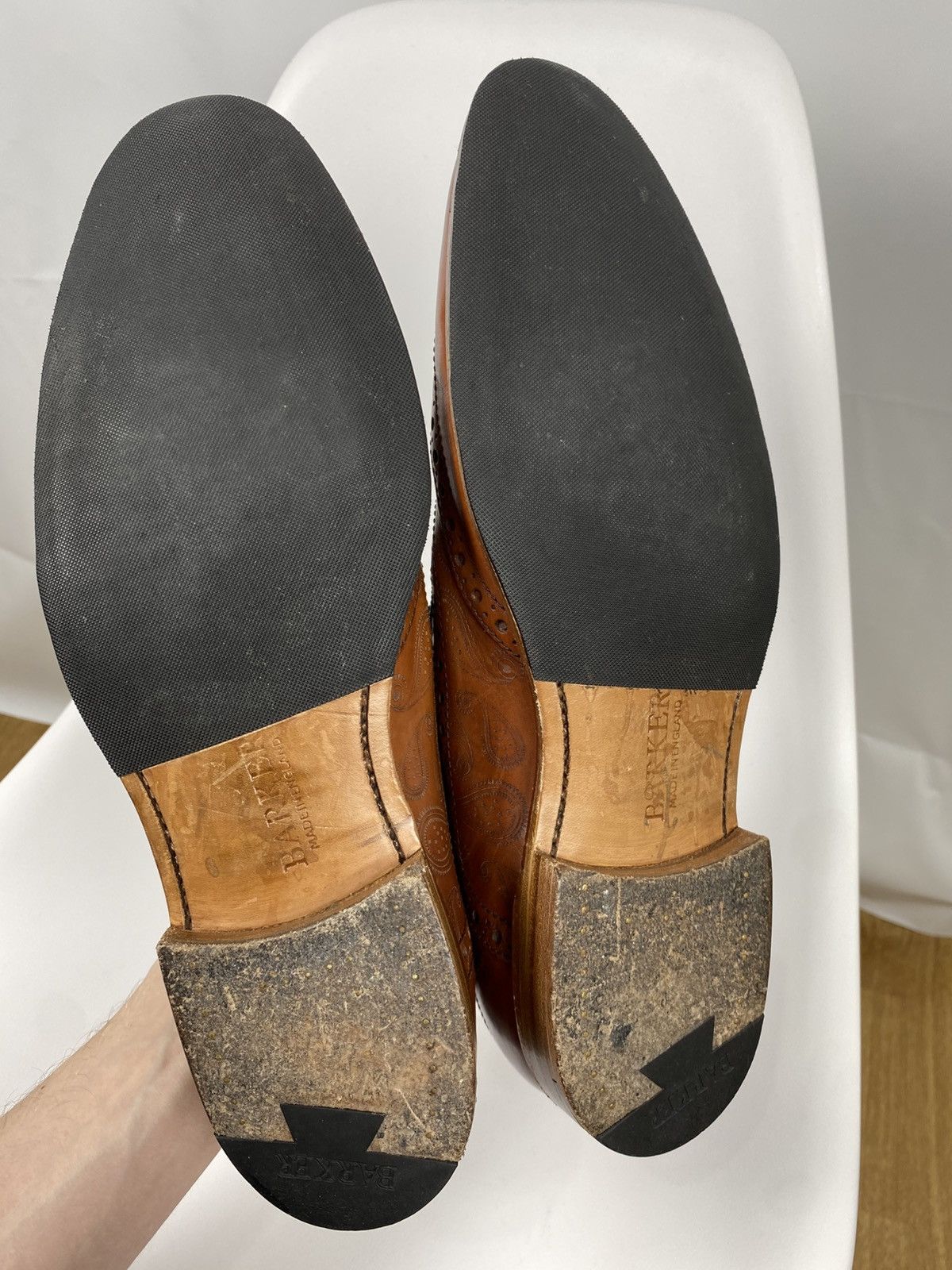 Barker Barker Grant Brogues Genuine Leather Paisley Printed Shoes Size US 11.5 / EU 44-45 - 7 Thumbnail