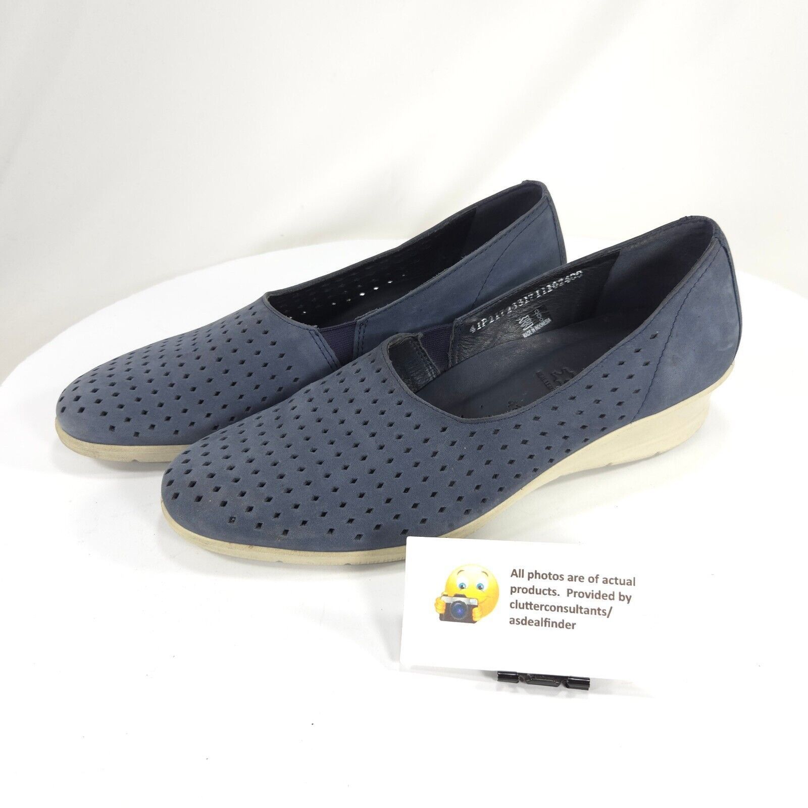 Ecco Ecco Leather Wedge Slip On Ballet Flat Womens Size 10.5 Blue Size US 10.5 / IT 40.5 - 1 Thumbnail