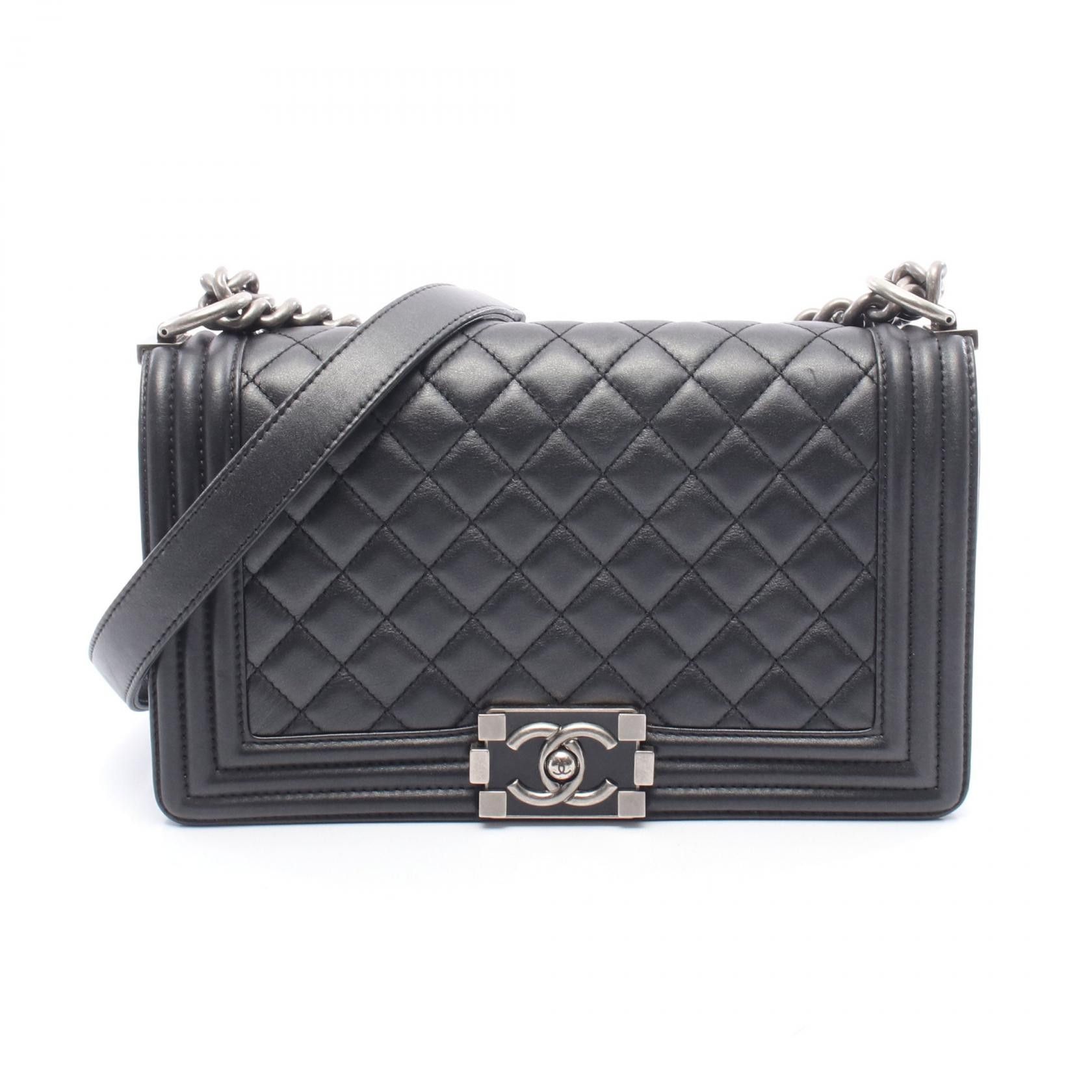 Chanel Chanel Chanel Boy Chanel Lambskin Shoulder Bag Leather Shoulder Bag A67086 Size ONE SIZE - 1 Thumbnail