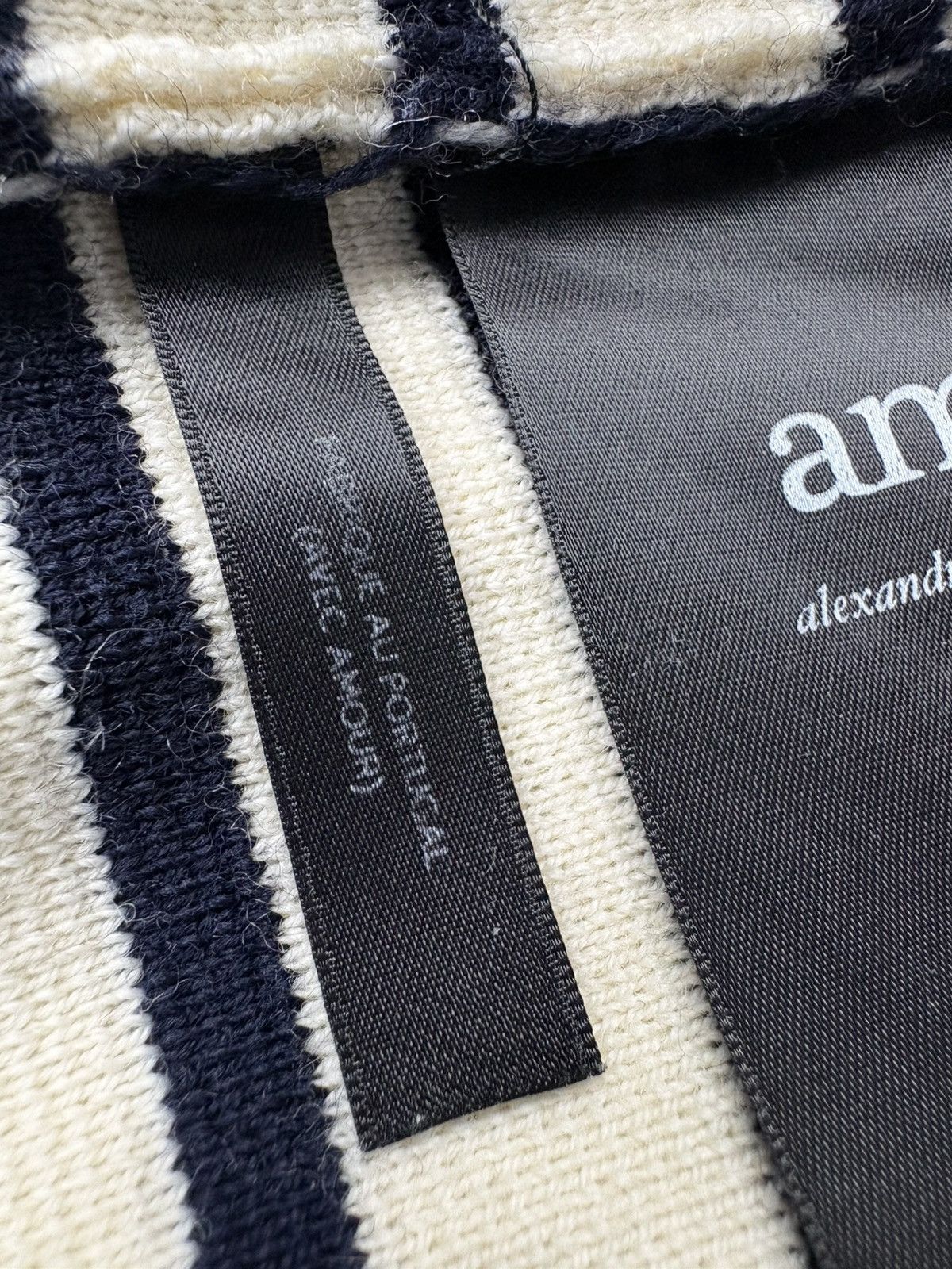 AMI AMI Merino Wool Striped Knit Sweater Button Shoulder Breton Size M / US 6-8 / IT 42-44 - 14 Thumbnail
