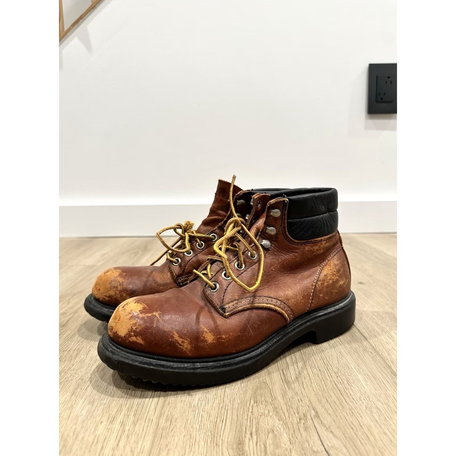 Red Wing Vintage Red Wing SuperSole #2245 Steel Toe Brown Leather Work Boots Made In USA Mens 6 D Size US 6 / EU 39 - 2 Thumbnail