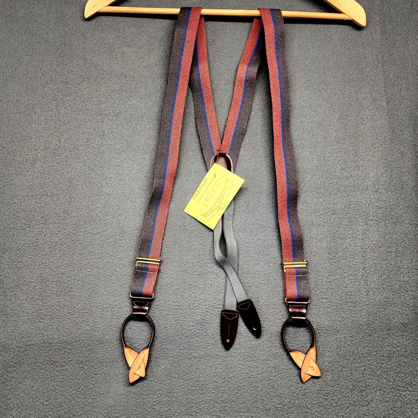 Cole Haan Cole Haan Suspenders Black Burgundy Blue Men's Suspender Button Pack Included Size ONE SIZE - 5 Thumbnail
