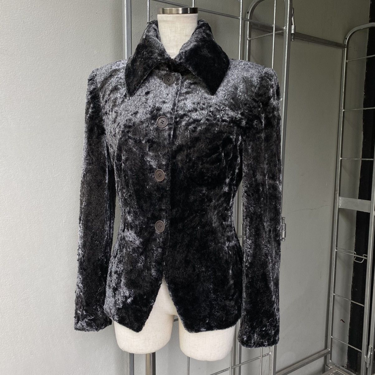 Emporio Armani EMPORIO ARMANI Black Faux Fur Blazer Size XS / US 0-2 / IT 36-38 - 2 Thumbnail