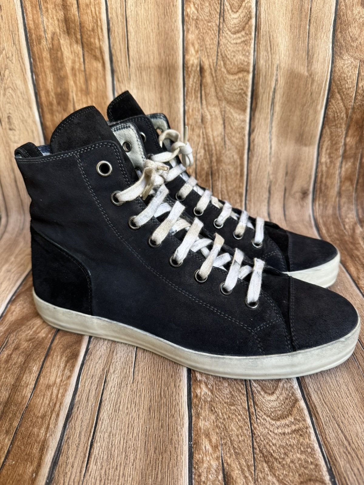 Ann Demeulemeester Suede Scamosciato Leather Trainers Shoes in Black, Men's (Size 10)