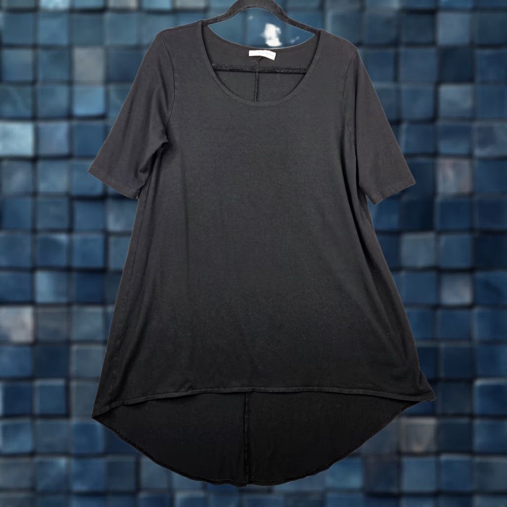 Vintage Bryn Walker Women's Bamboo Organic Cotton Black High-Low Hem Tunic Top XS Size XS / US 0-2 / IT 36-38 - 1 Thumbnail