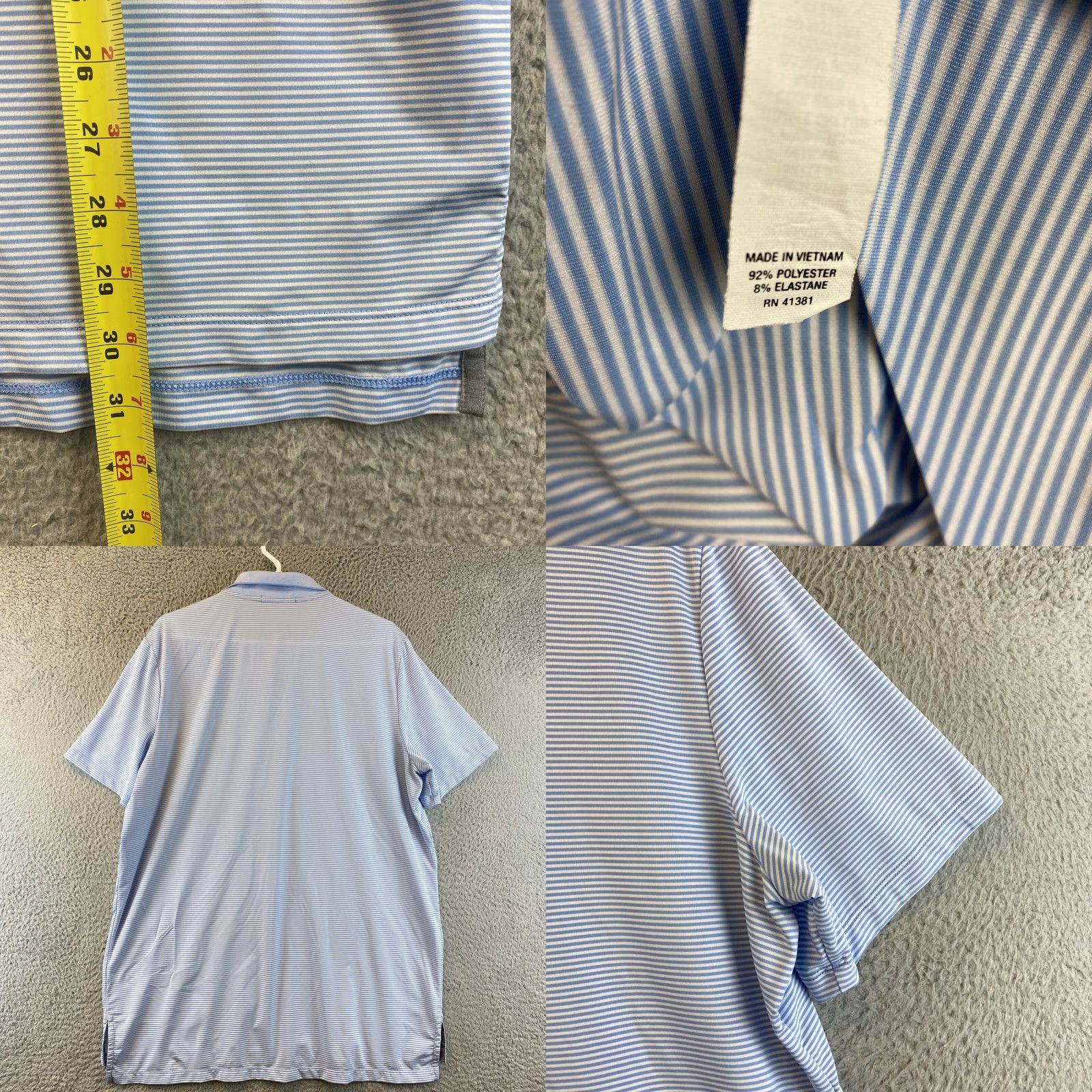 RLX Ralph Lauren RLX Ralph Lauren Golf Polo Shirt Mens L Blue Striped Wicking / 81-66 Size US L / EU 52-54 / 3 - 8 Thumbnail