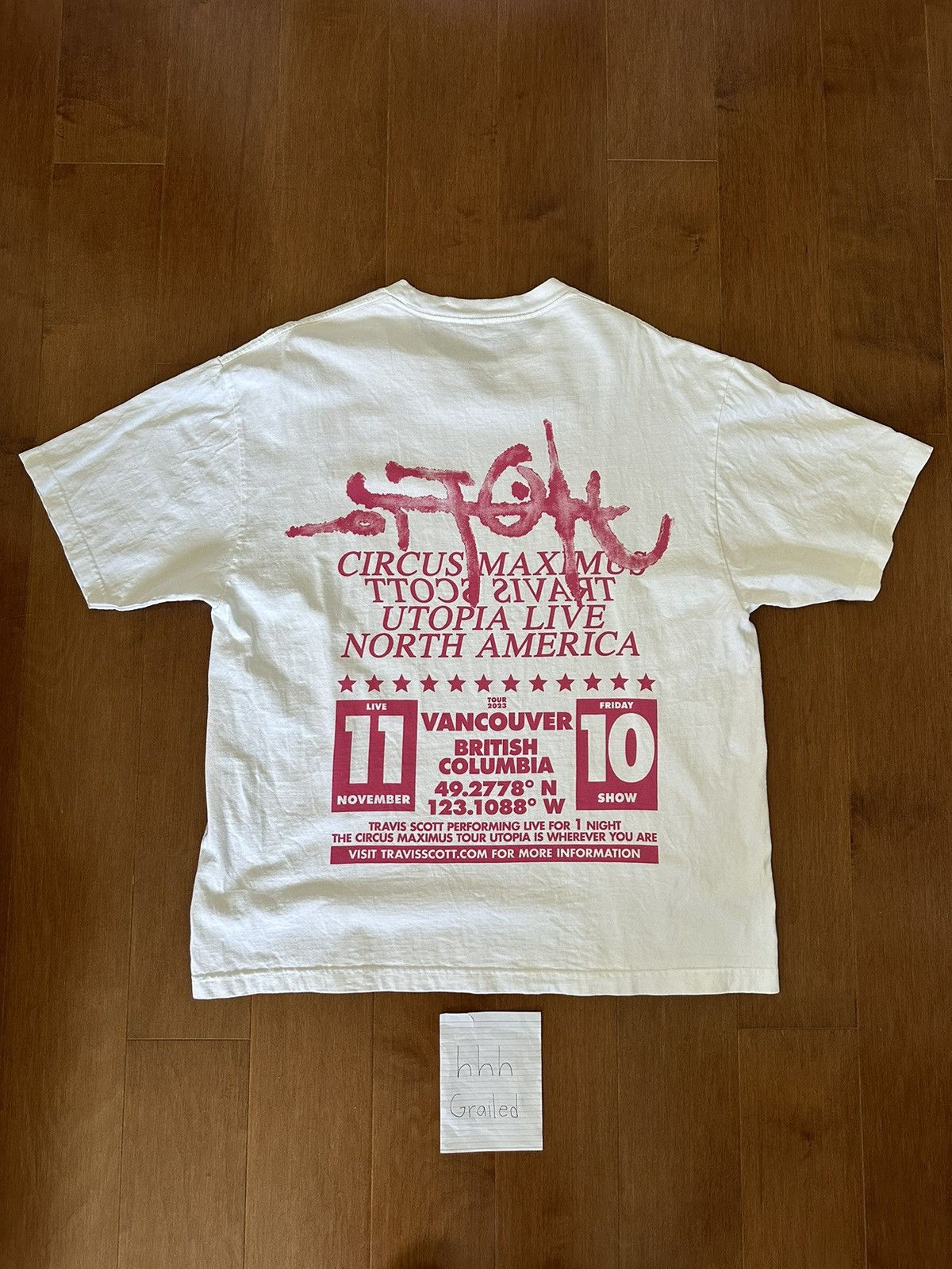 Travis Scott VANCOUVER EXCLUSIVE UTOPIA TOUR TEE TRAVIS SCOTT Size US XL / EU 56 / 4 - 1 Thumbnail