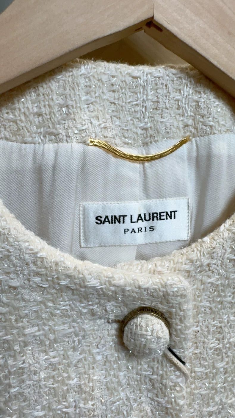 Saint Laurent Paris Saint Laurent Paris White four-pocket jacket Size XS / US 0-2 / IT 36-38 - 5 Thumbnail