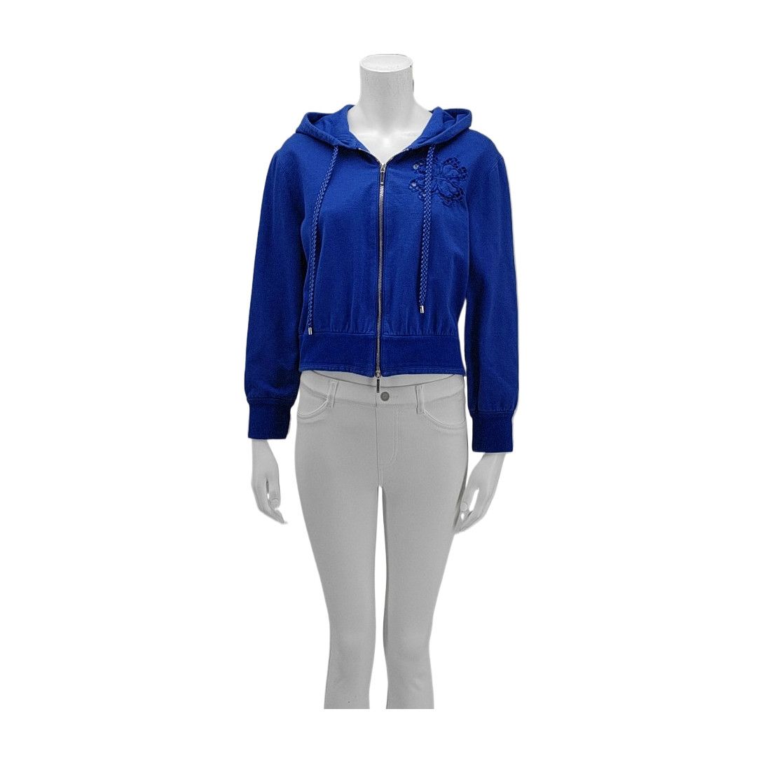 Chanel CHANEL Blue Cotton Blend Zip Hoodie Size L Size L / US 10 / IT 46 - 1 Thumbnail