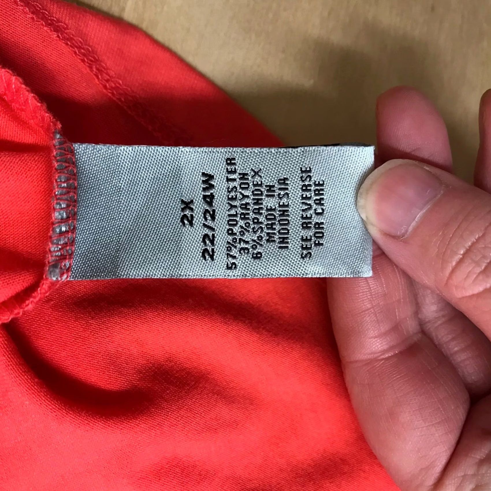 Vintage Catherines Coral Open Front Drape Cardigan Kimono Duster 2X Size XXL / US 16-18 / IT 52-54 - 8 Thumbnail